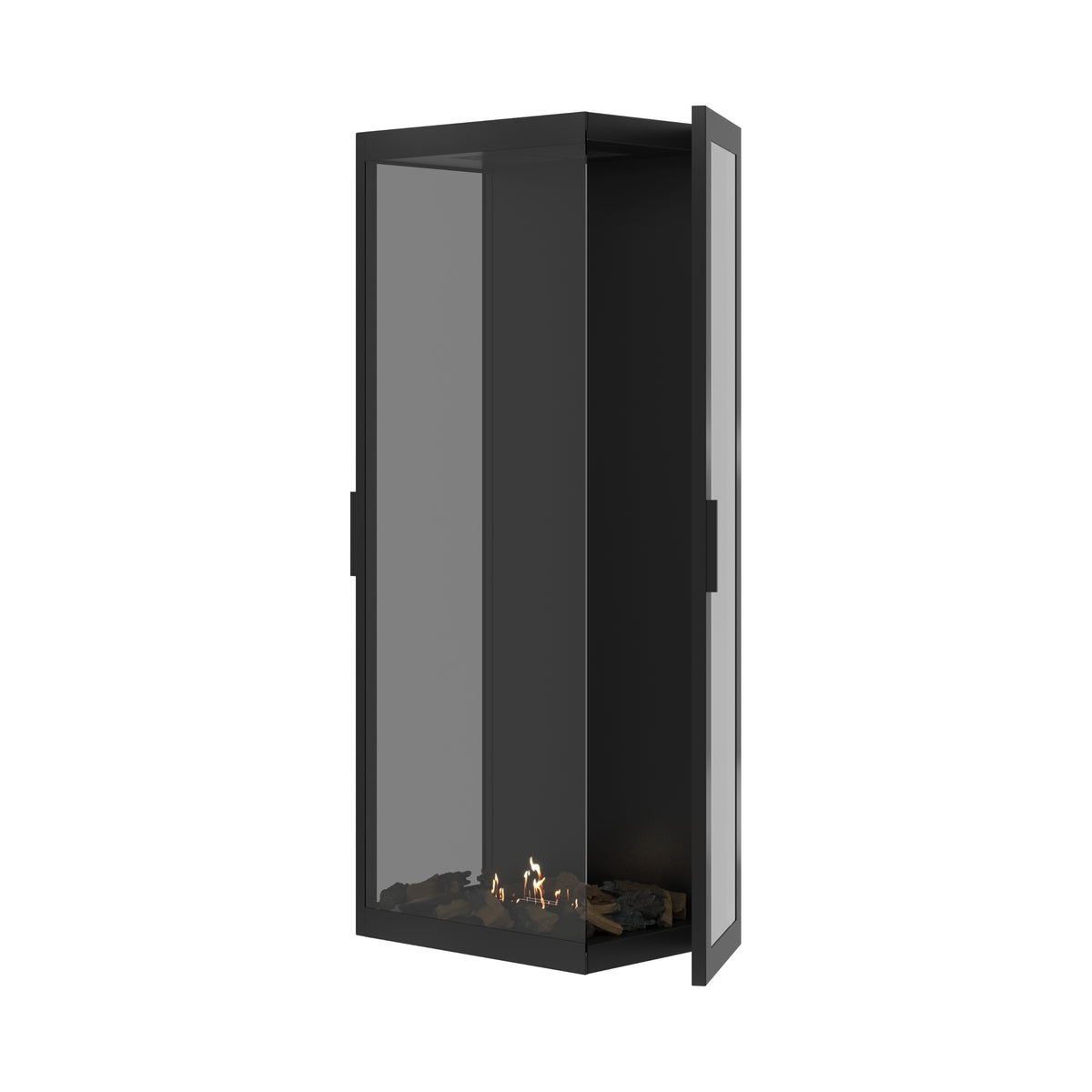 Made Three-Sided Vertical Roomdivider Full Glass 60 x 140 cm