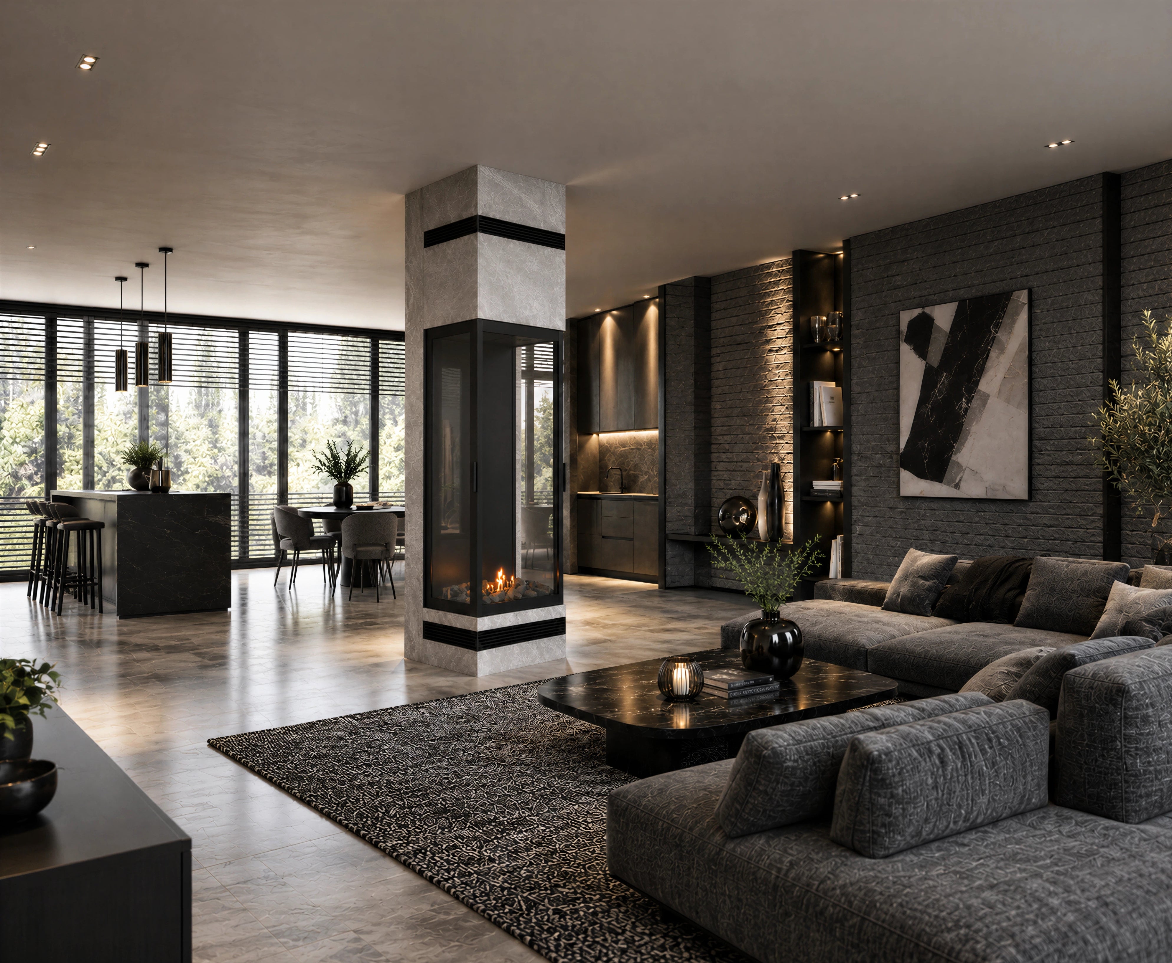 Image of Made Three-Sided Vertical Roomdivider Full Glass 60 x 160 cm