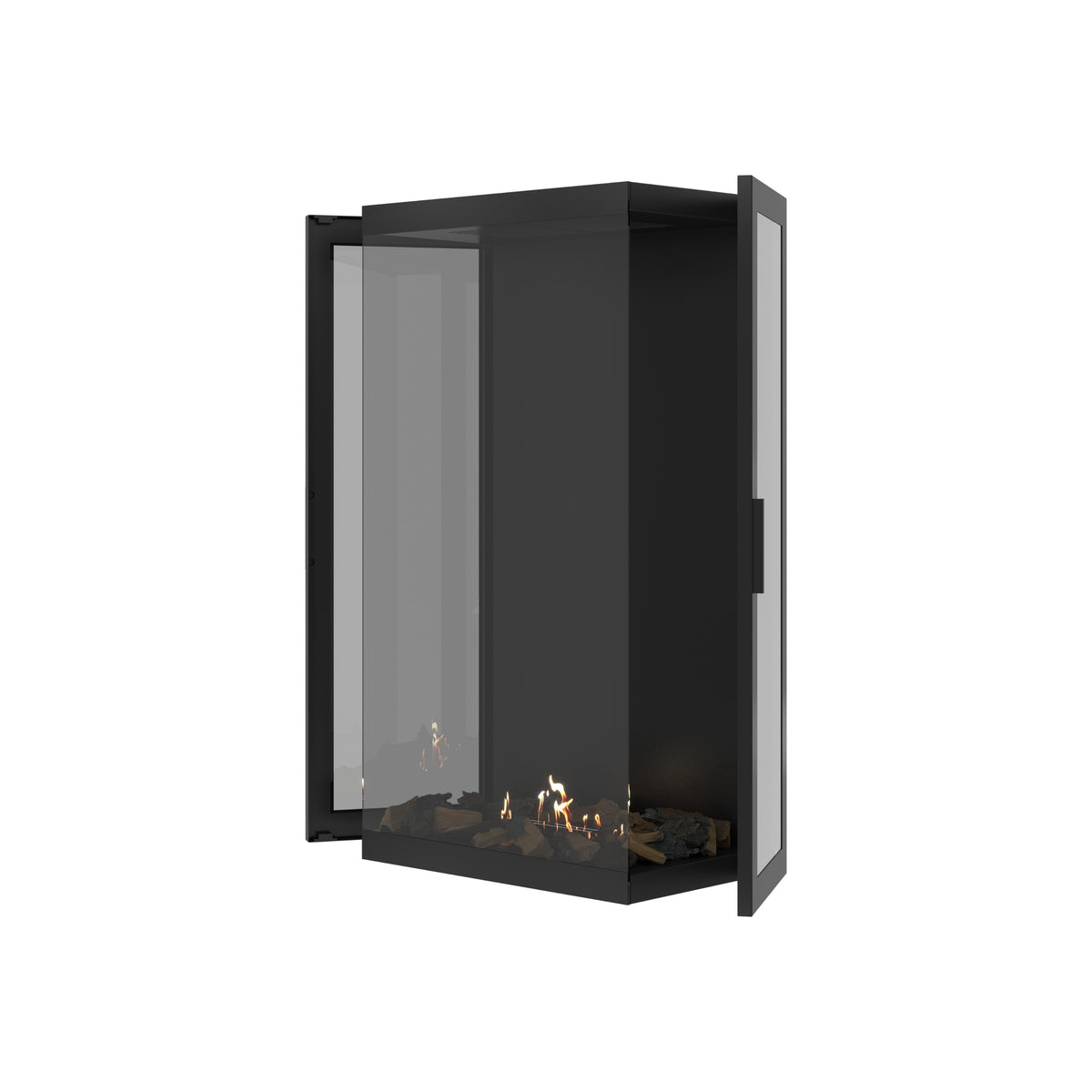 Made Three-Sided Vertical Roomdivider Full Glass 70 x 100 cm