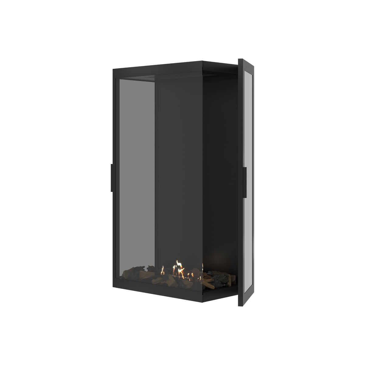 Made Three-Sided Vertical Roomdivider Full Glass 70 x 100 cm