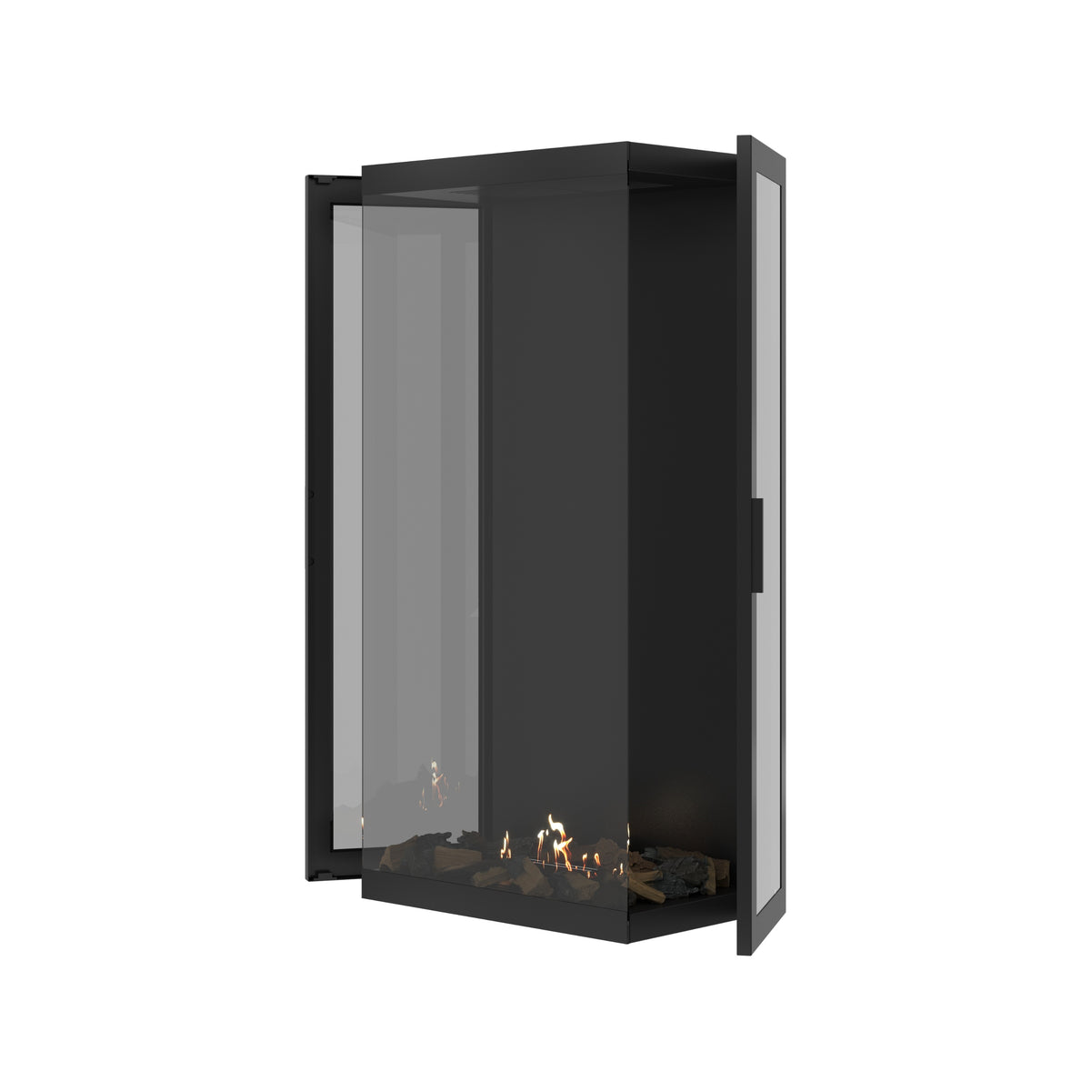 Made Three-Sided Vertical Roomdivider Full Glass 70 x 120 cm