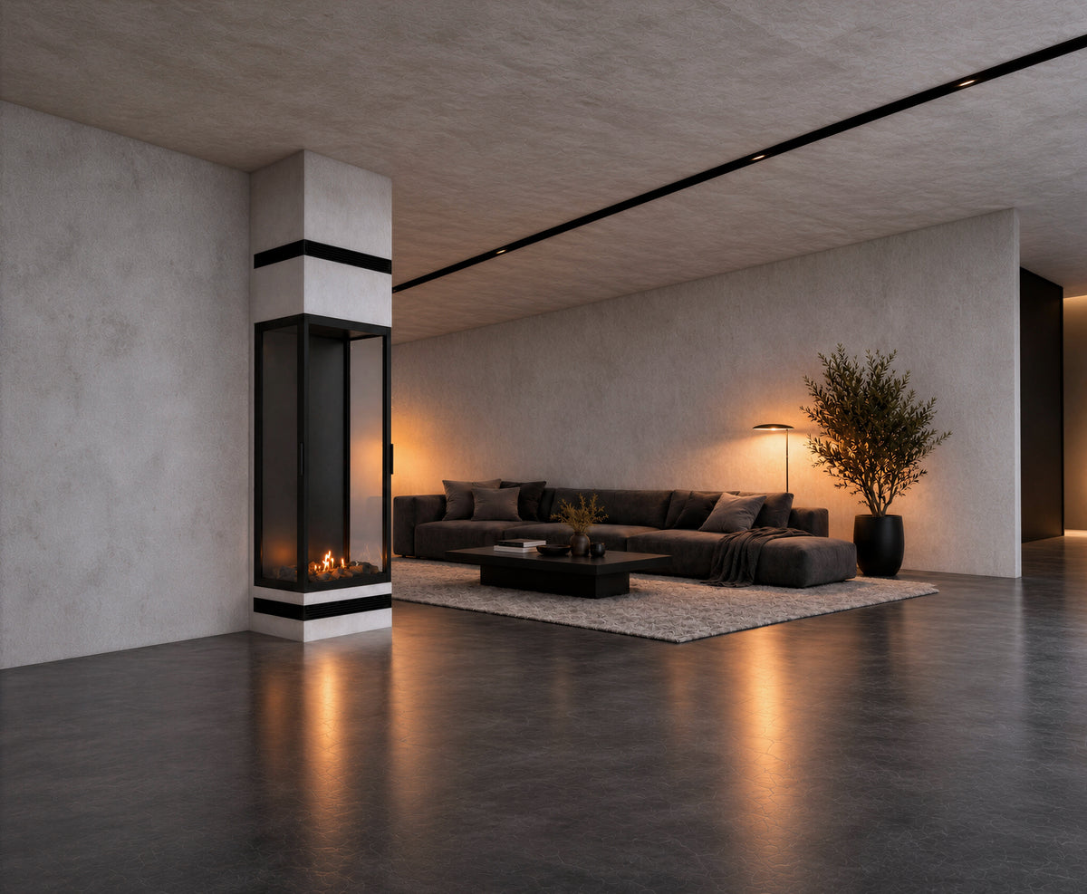 Made Three-Sided Vertical Roomdivider Full Glass 70 x 120 cm