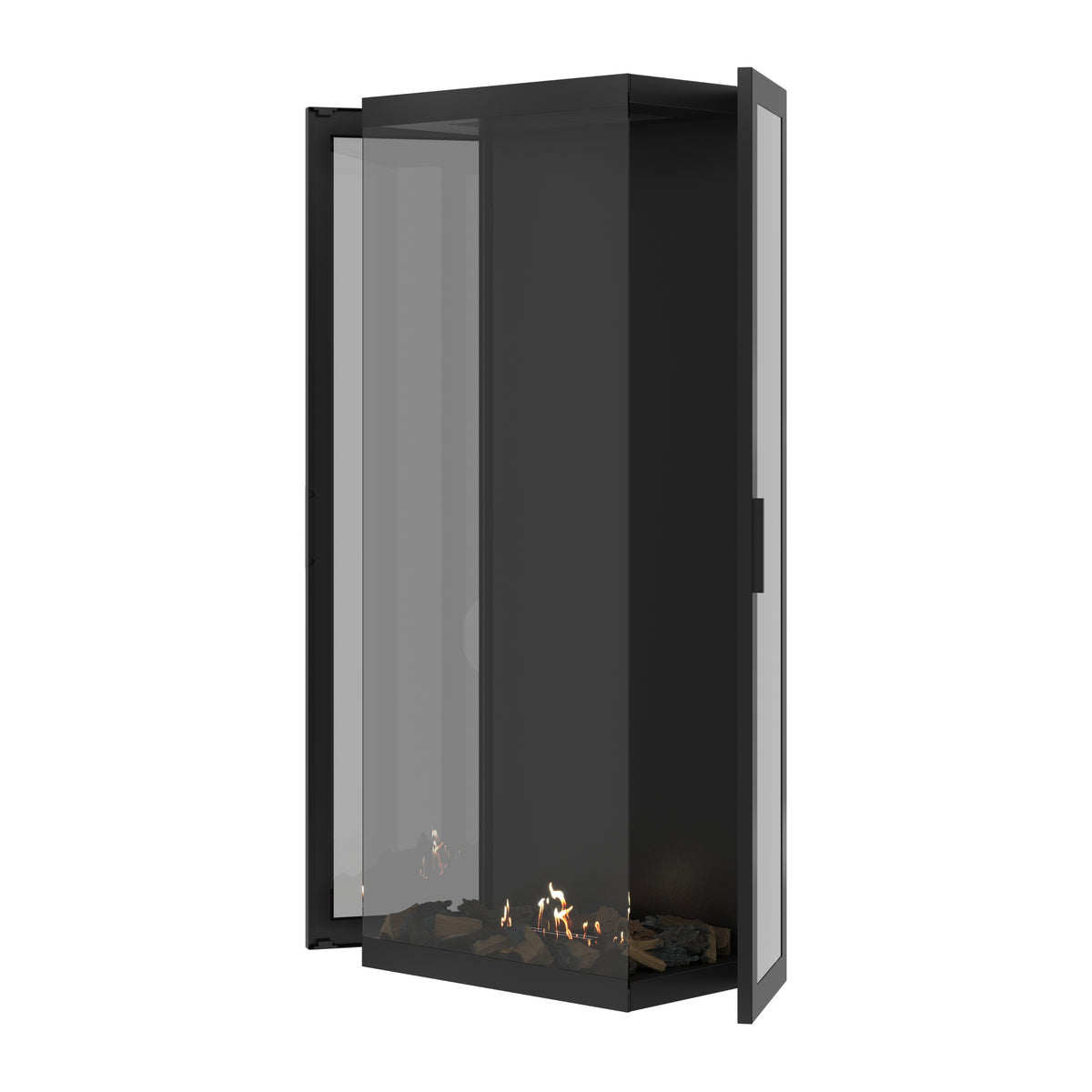 Made Three-Sided Vertical Roomdivider Full Glass 70 x 160 cm
