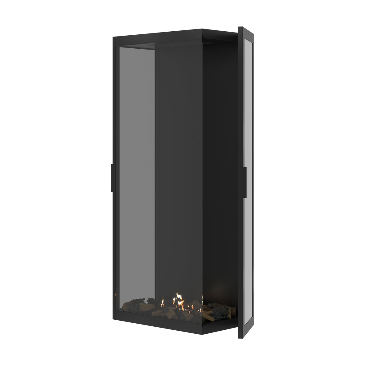 Made Three-Sided Vertical Roomdivider Full Glass 70 x 160 cm