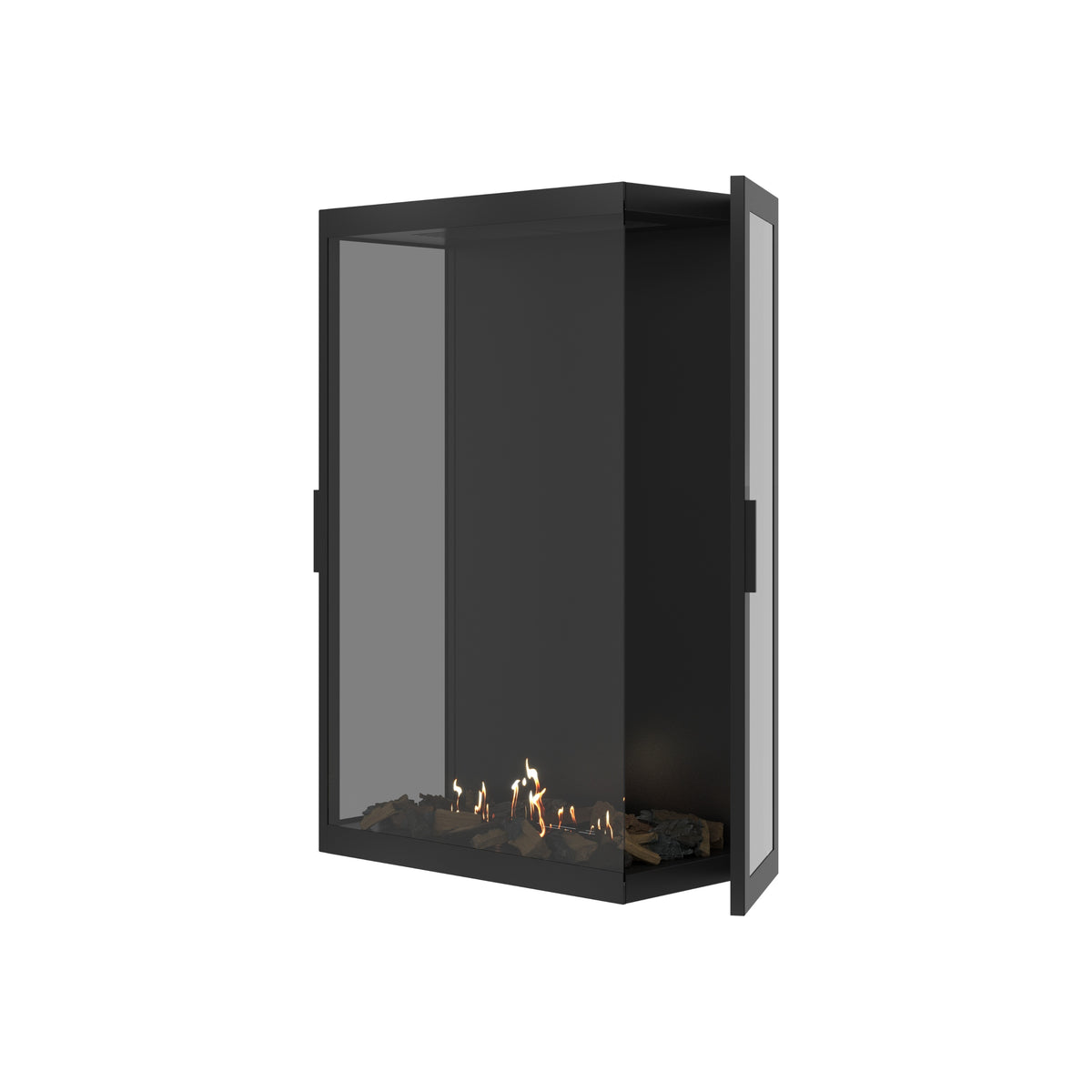 Made Three-Sided Vertical Roomdivider Full Glass 80 x 100 cm