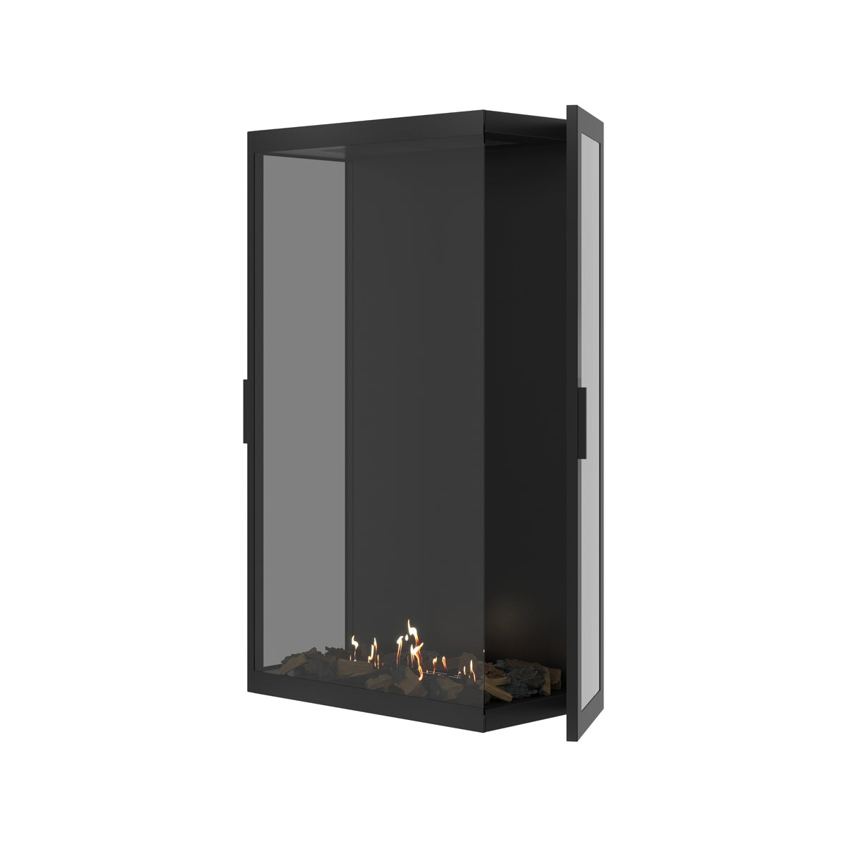 Made Three-Sided Vertical Roomdivider Full Glass 80 x 120 cm