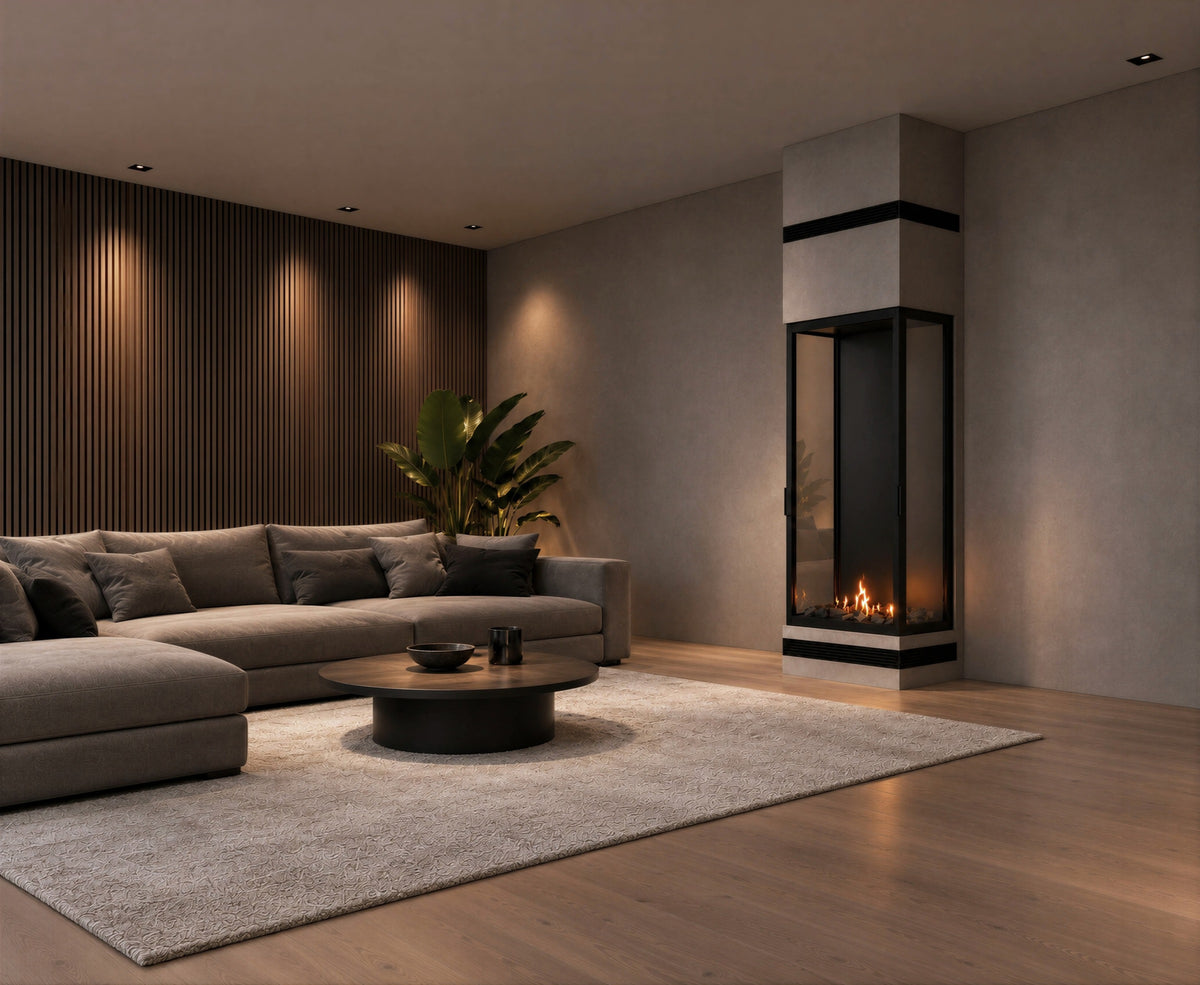 Made Three-Sided Vertical Roomdivider Full Glass 80 x 140 cm
