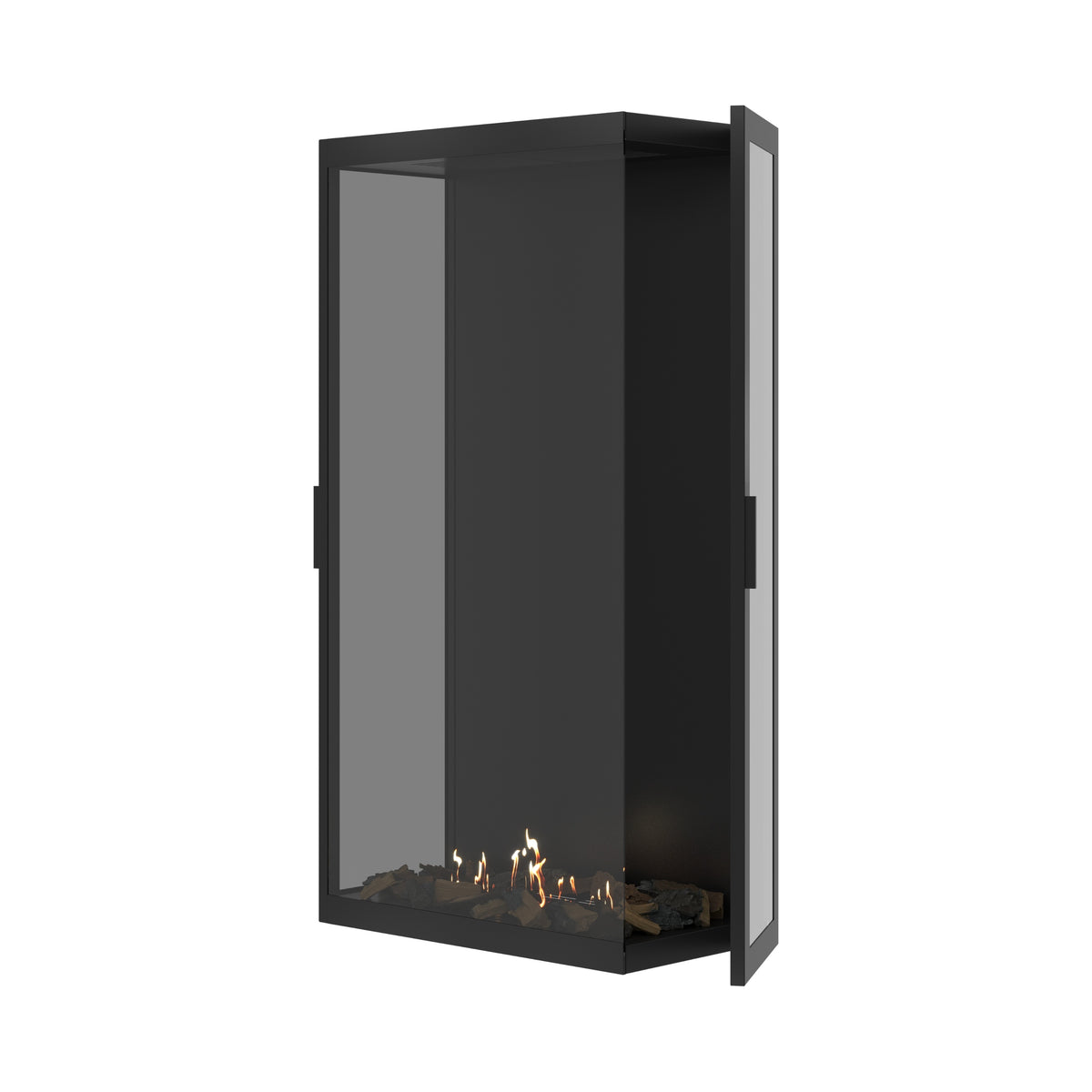 Made Three-Sided Vertical Roomdivider Full Glass 80 x 140 cm