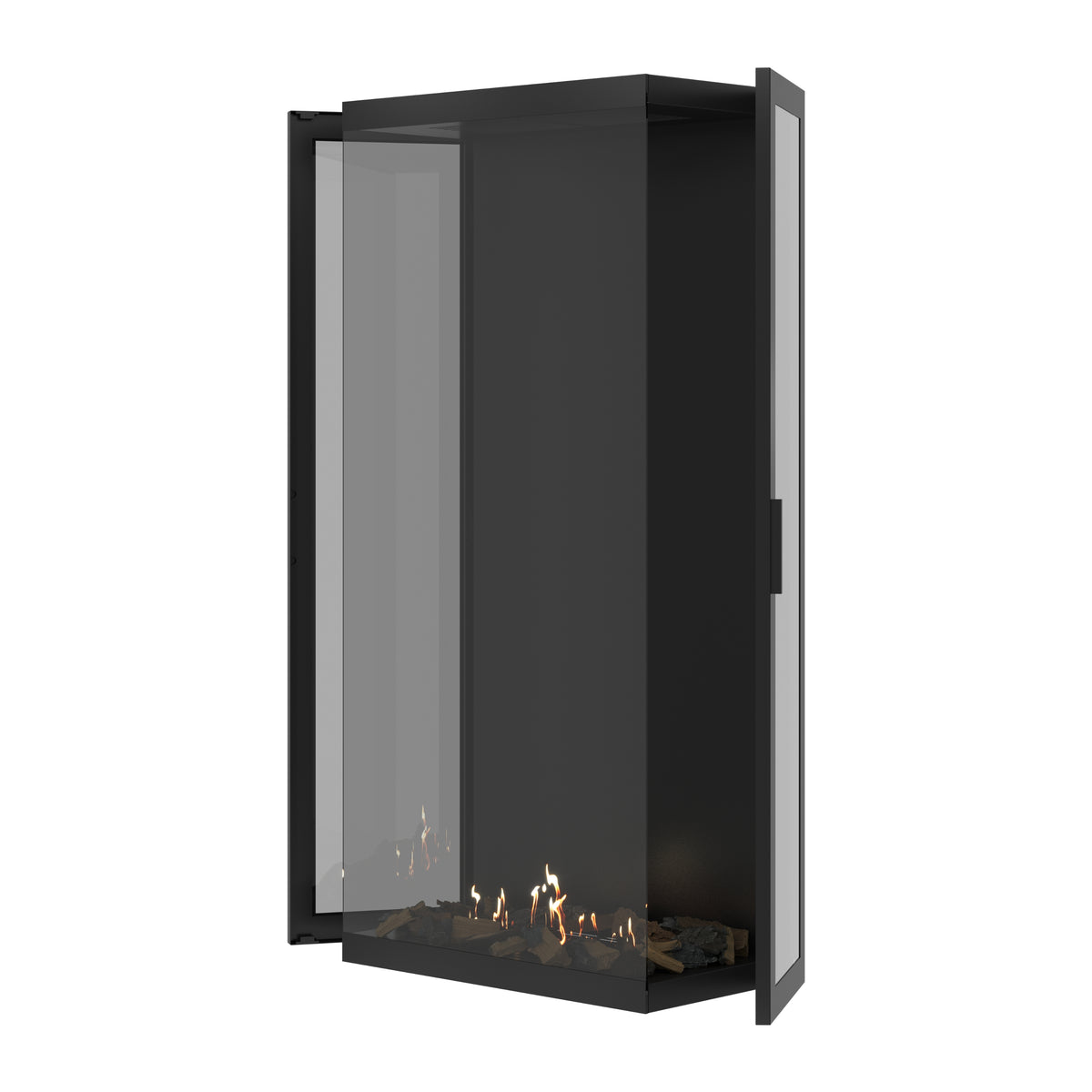 Made Three-Sided Vertical Roomdivider Full Glass 80 x 160 cm