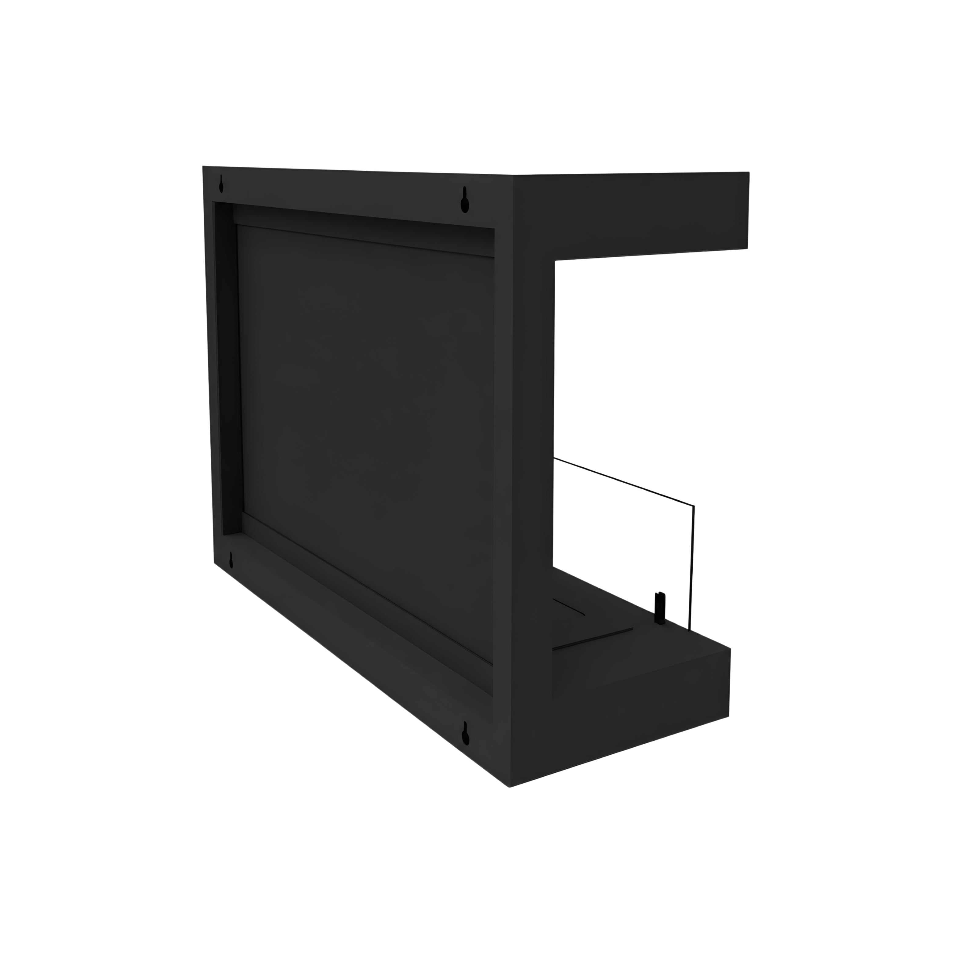 Image of Manche Box Wall Mounting Fireplace Black 80 cm