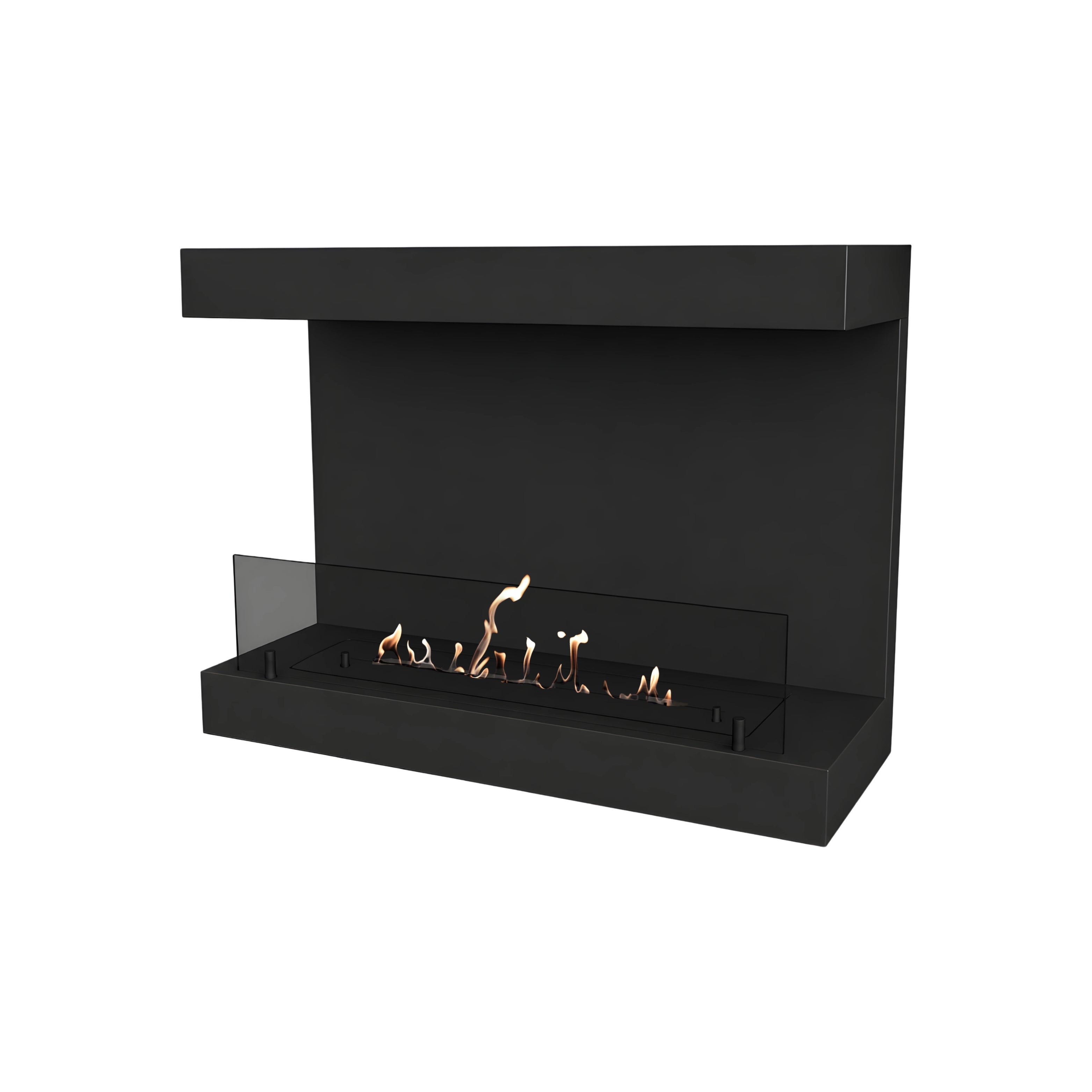Image of Manche Box Wall Mounting Fireplace Black 80 cm