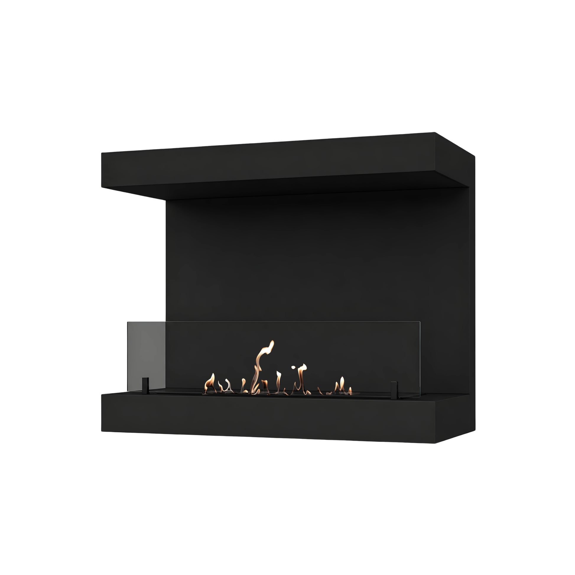 Manche Box Wall Mounting Fireplace Black 80 cm