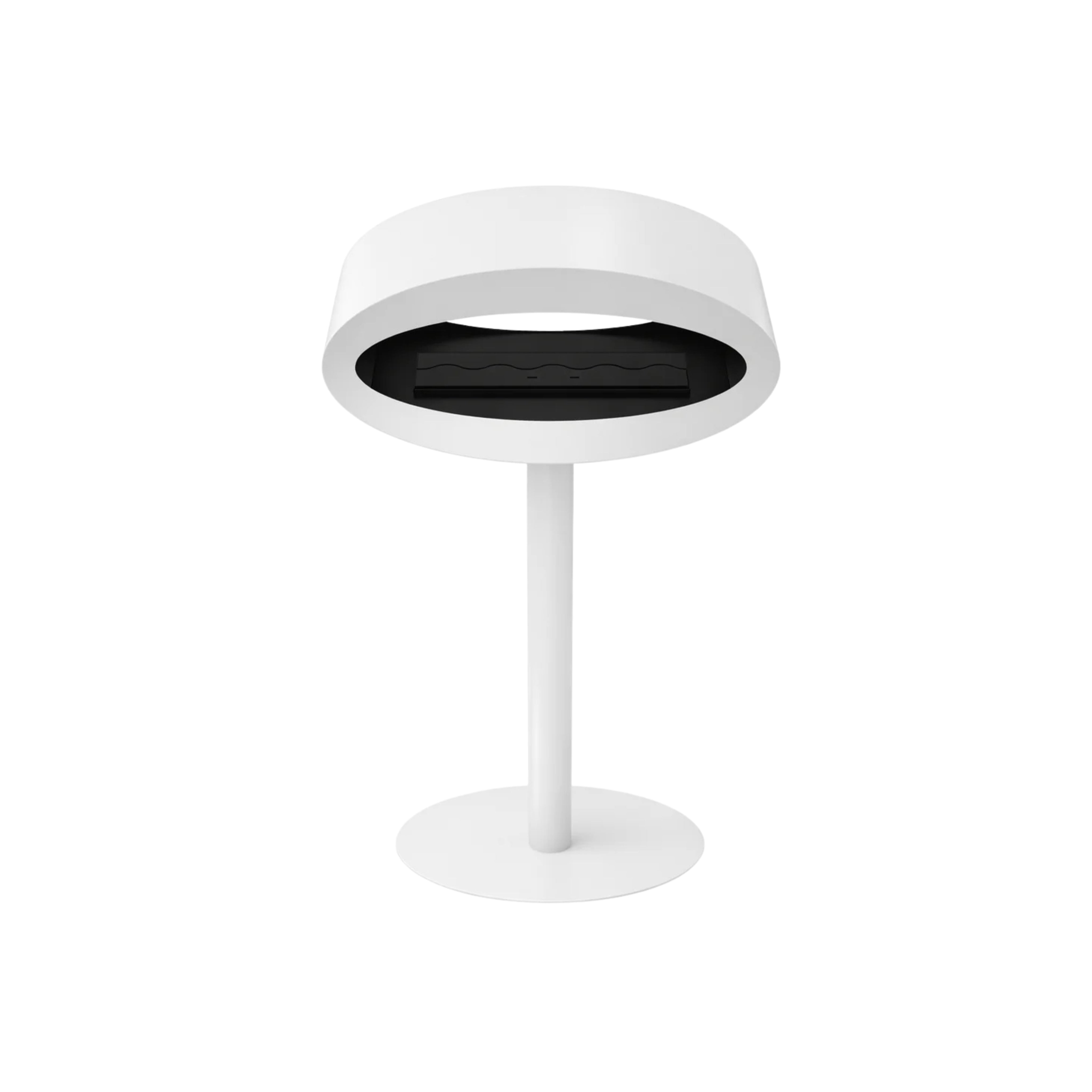 Image of Ova Freestanding See-Through Fireplace white D80 cm