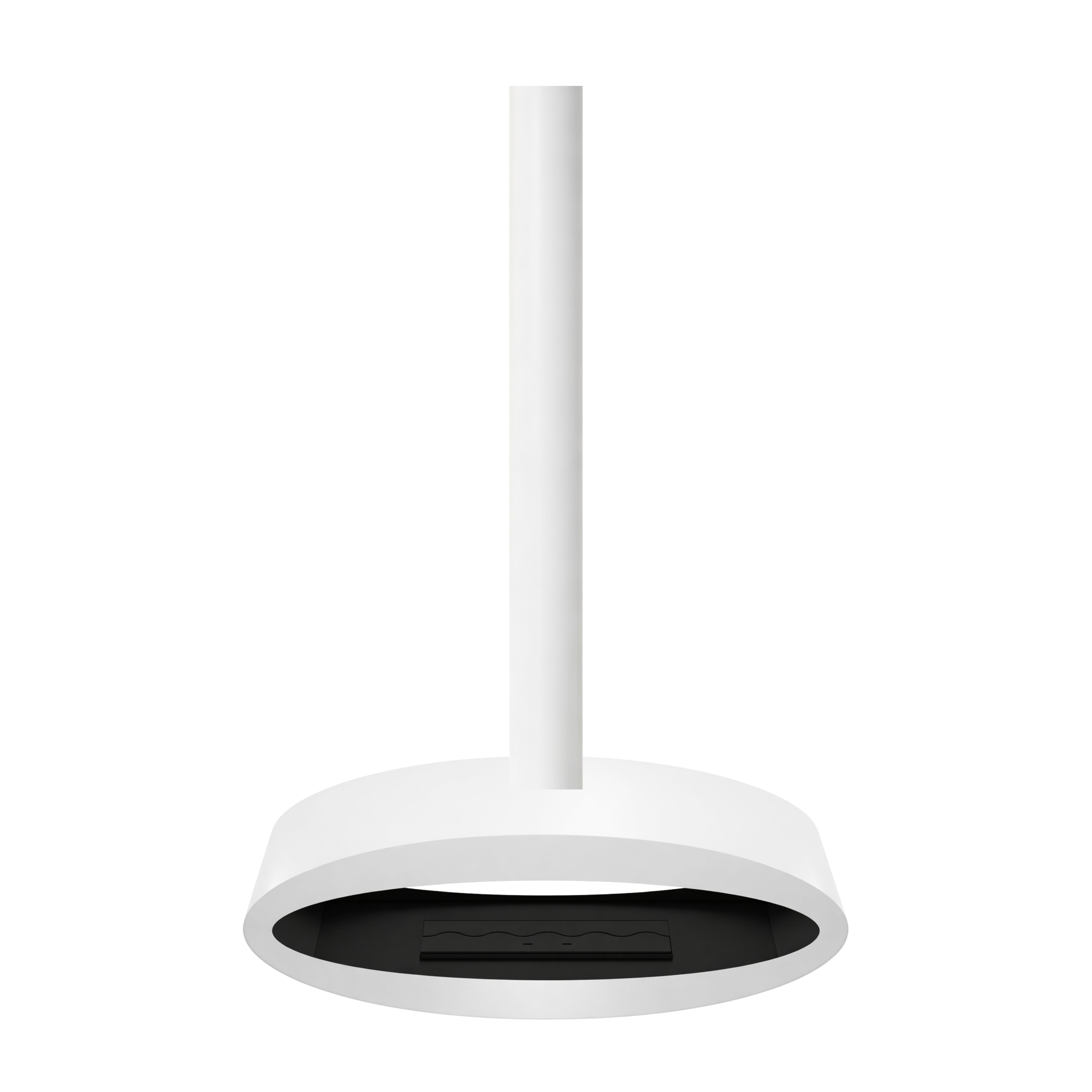 Image of Ova Tube White See-Through Ceiling Fireplace 120 cm