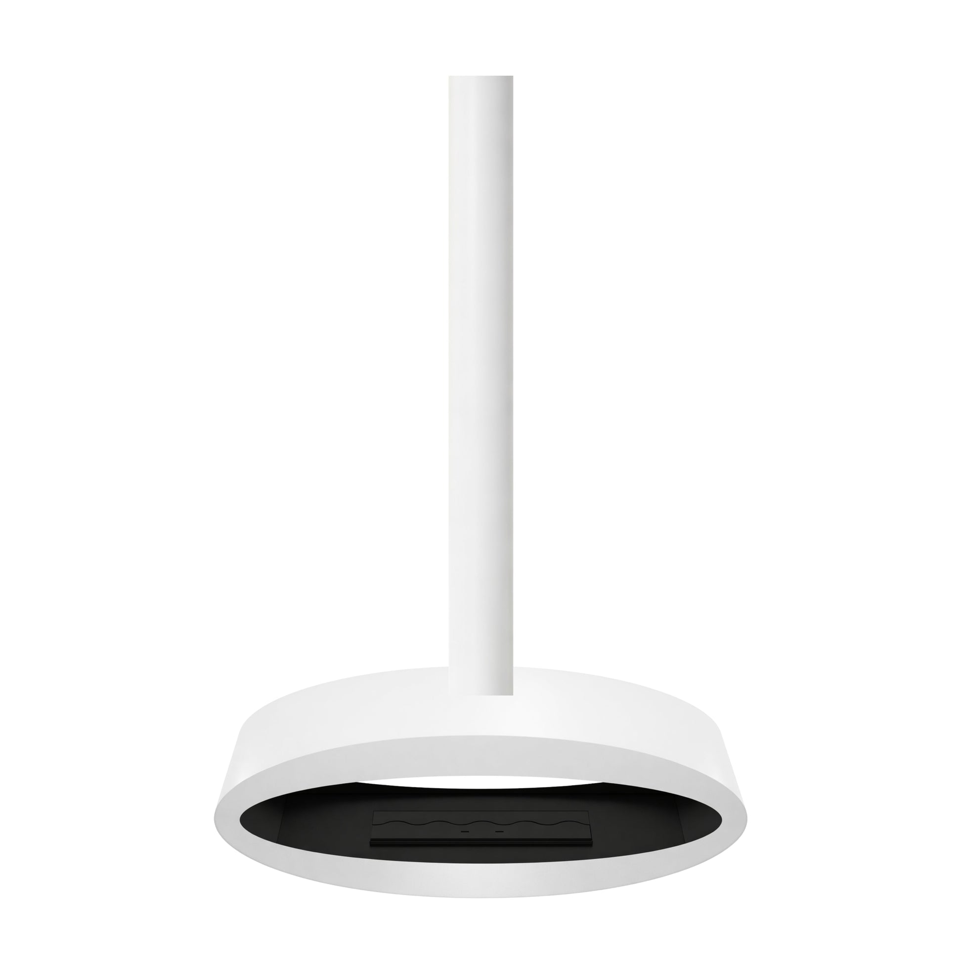 Ova Tube White See-Through Ceiling Fireplace 120 cm