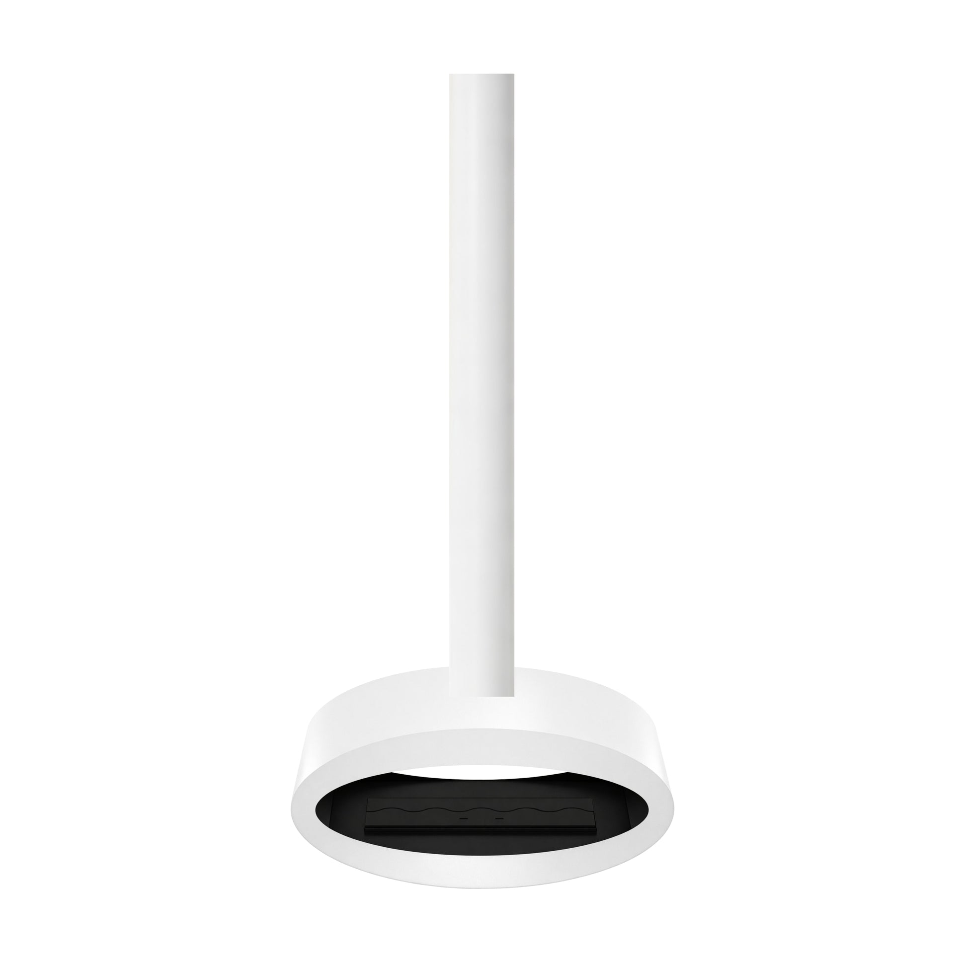 Ova Tube White See-Through Ceiling Fireplace 80 cm