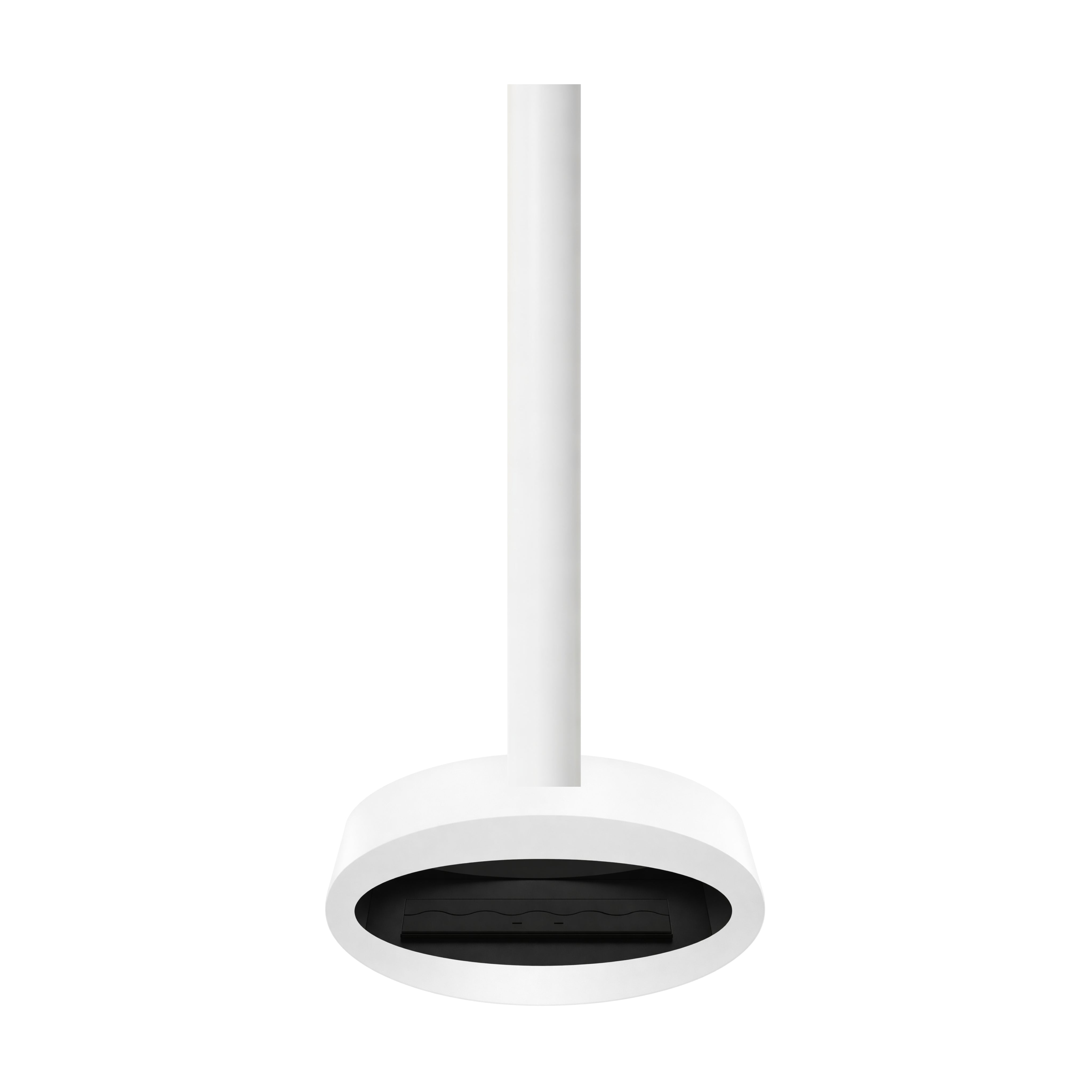 Image of Ova Tube Closed White Ceiling Fireplace 80 cm