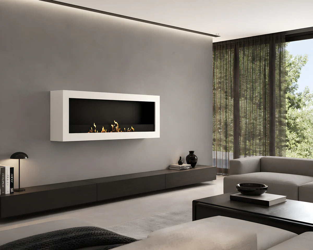 Selected Box Wall Mounting Fireplace White 120 cm