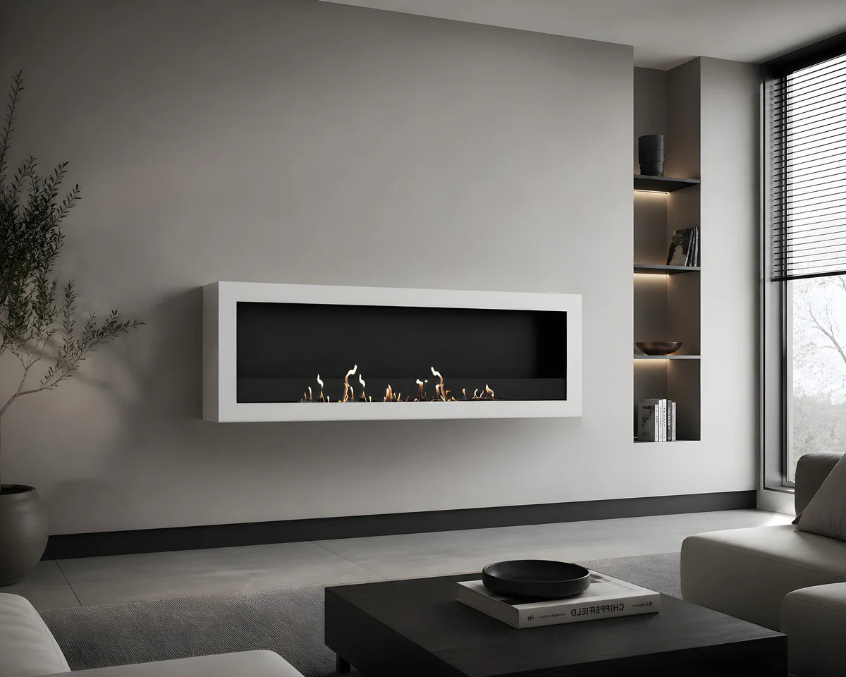 Selected Box Wall Mounting Fireplace White 140 cm