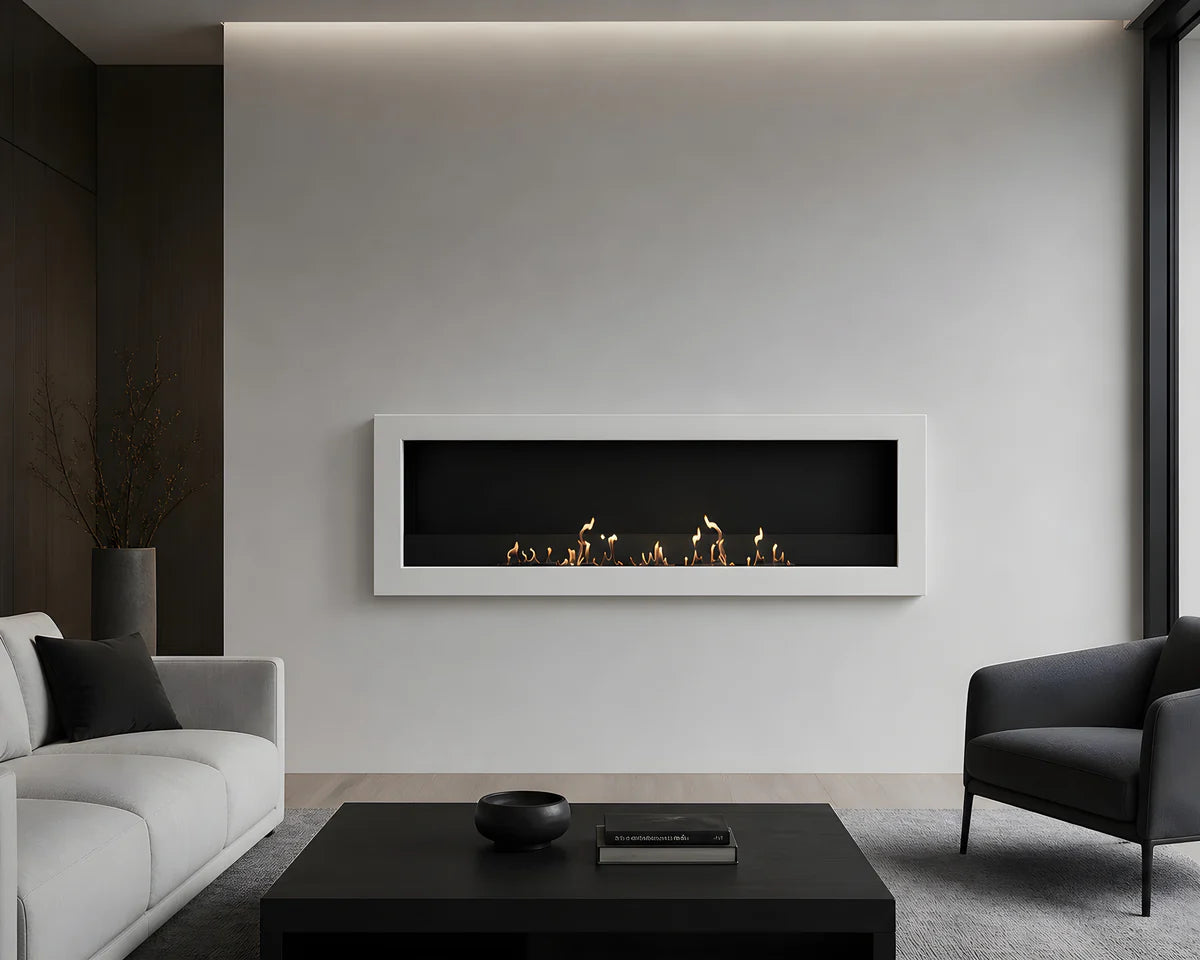 Selected Box Wall Mounting Fireplace White 160 cm