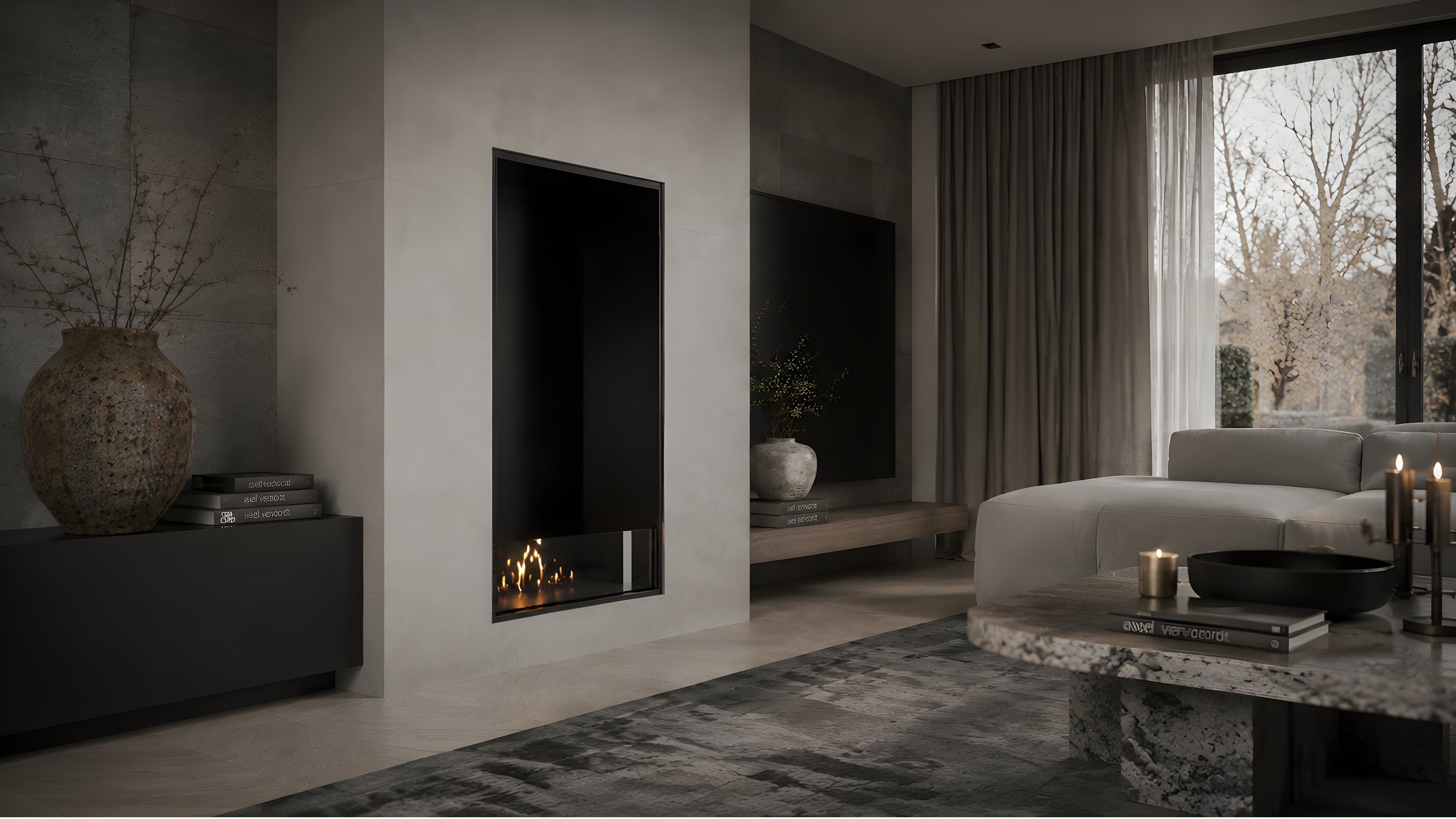 Image of Selected Vertical Fireplace 60 x 100 cm