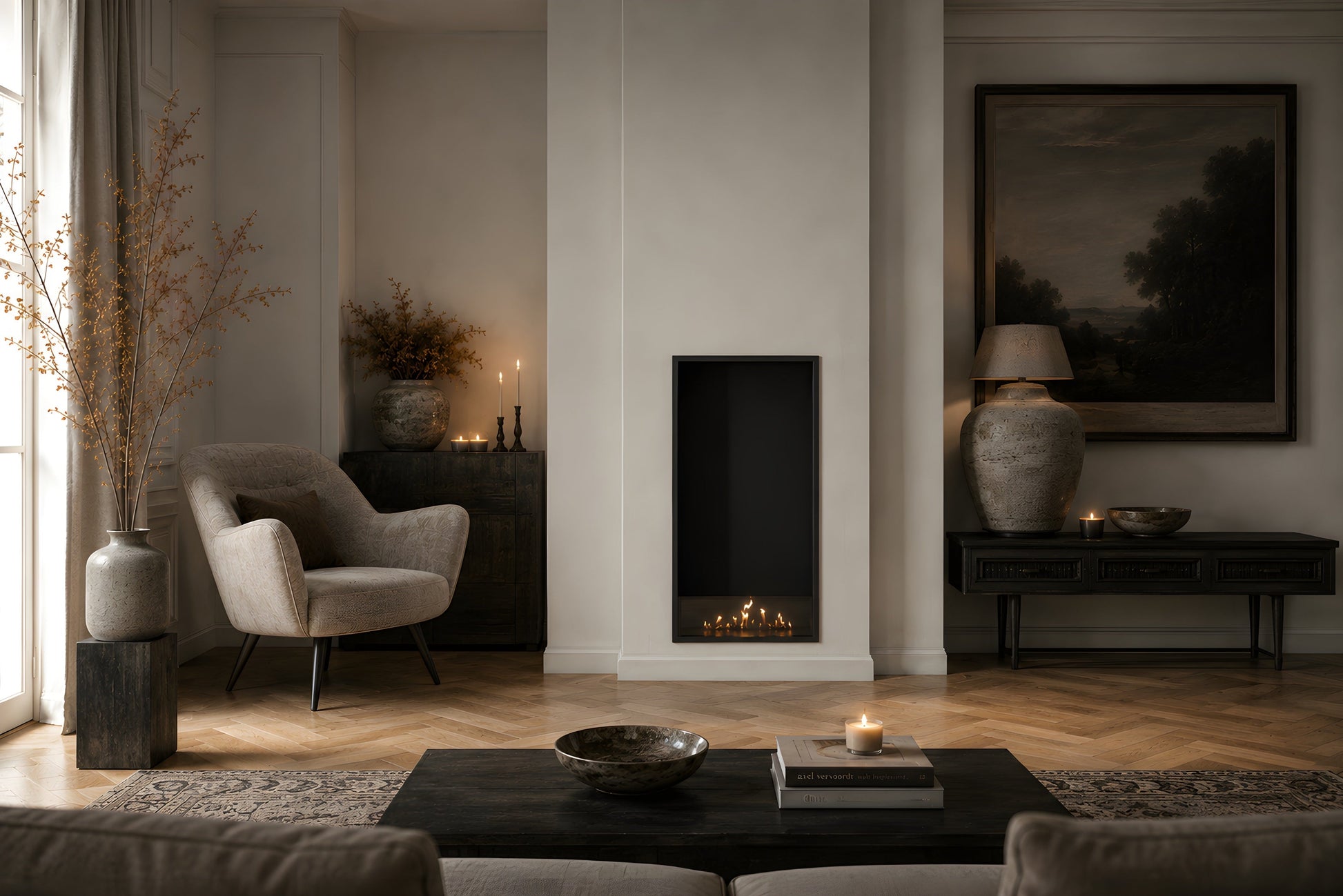 Selected Vertical Fireplace 60 x 140 cm