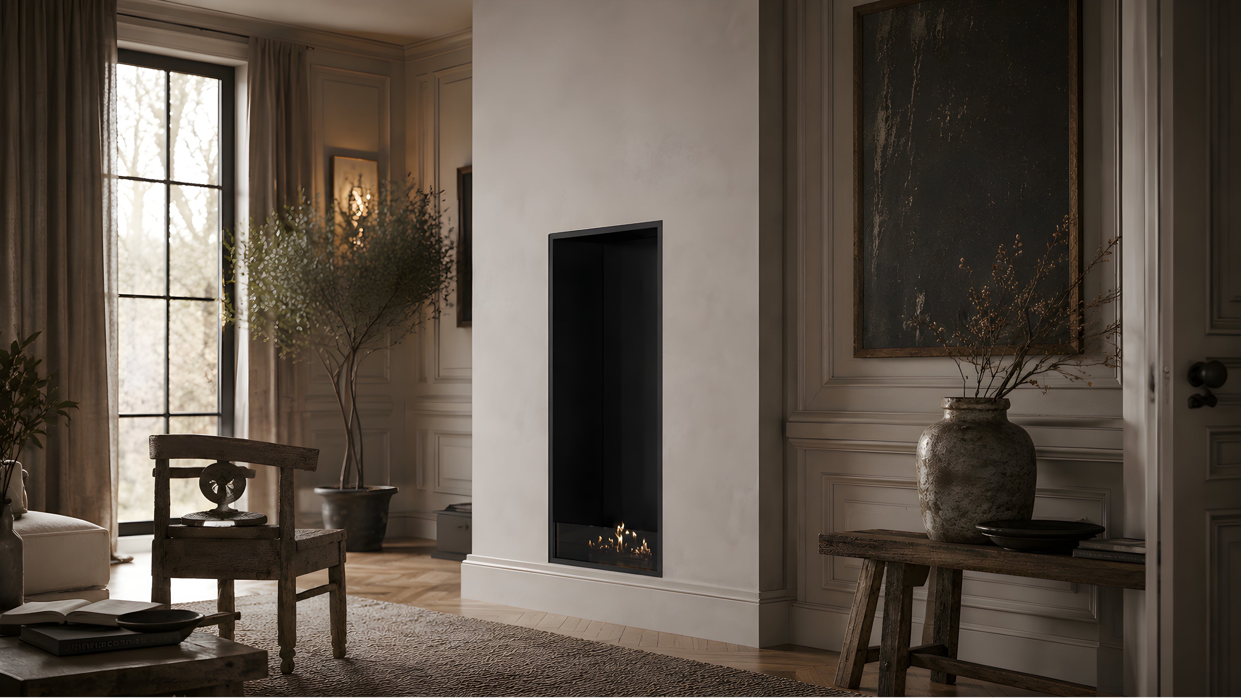 Image of Selected Vertical Fireplace 60 x 160 cm