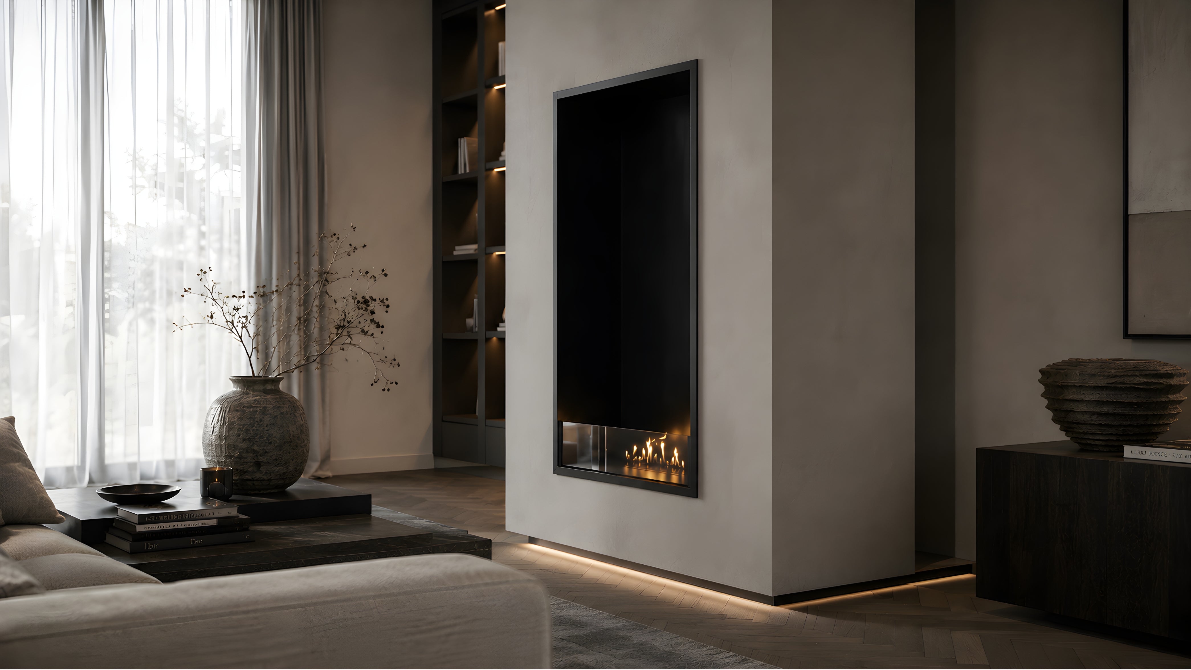Image of Selected Vertical Fireplace 60 x 120 cm