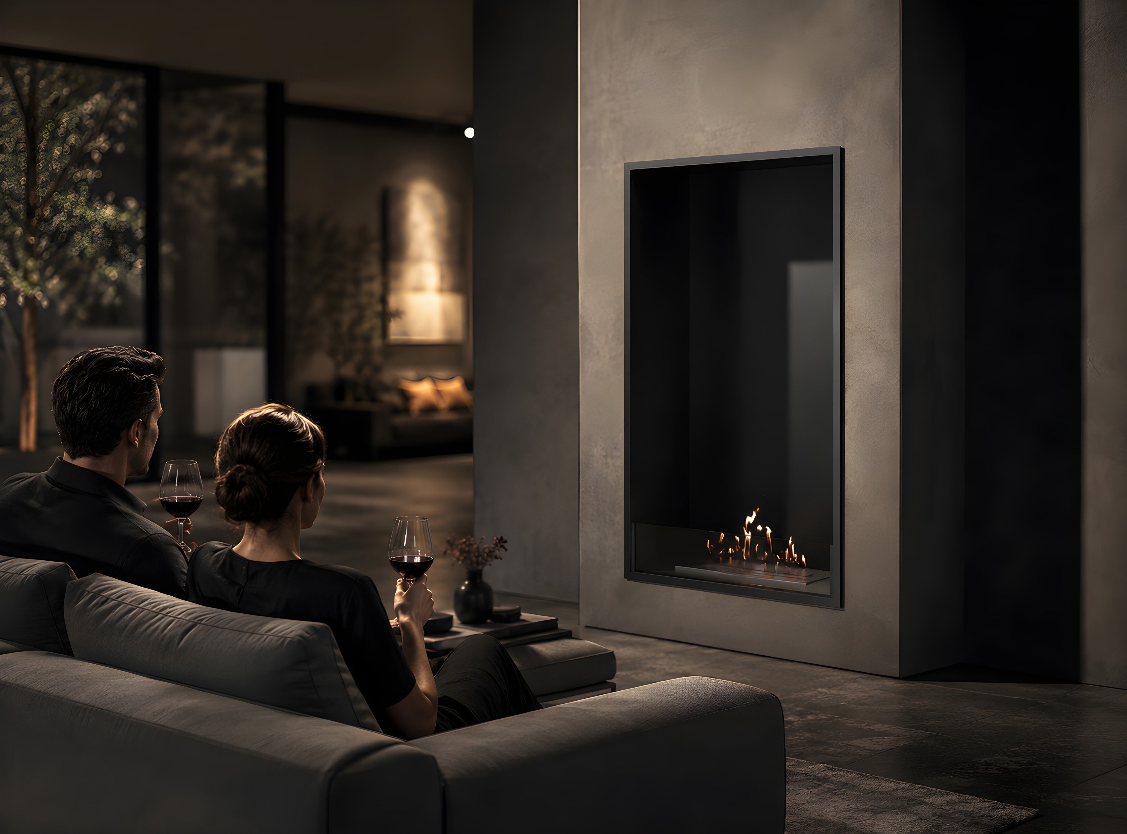 Image of Selected Vertical Fireplace 70 x 140 cm