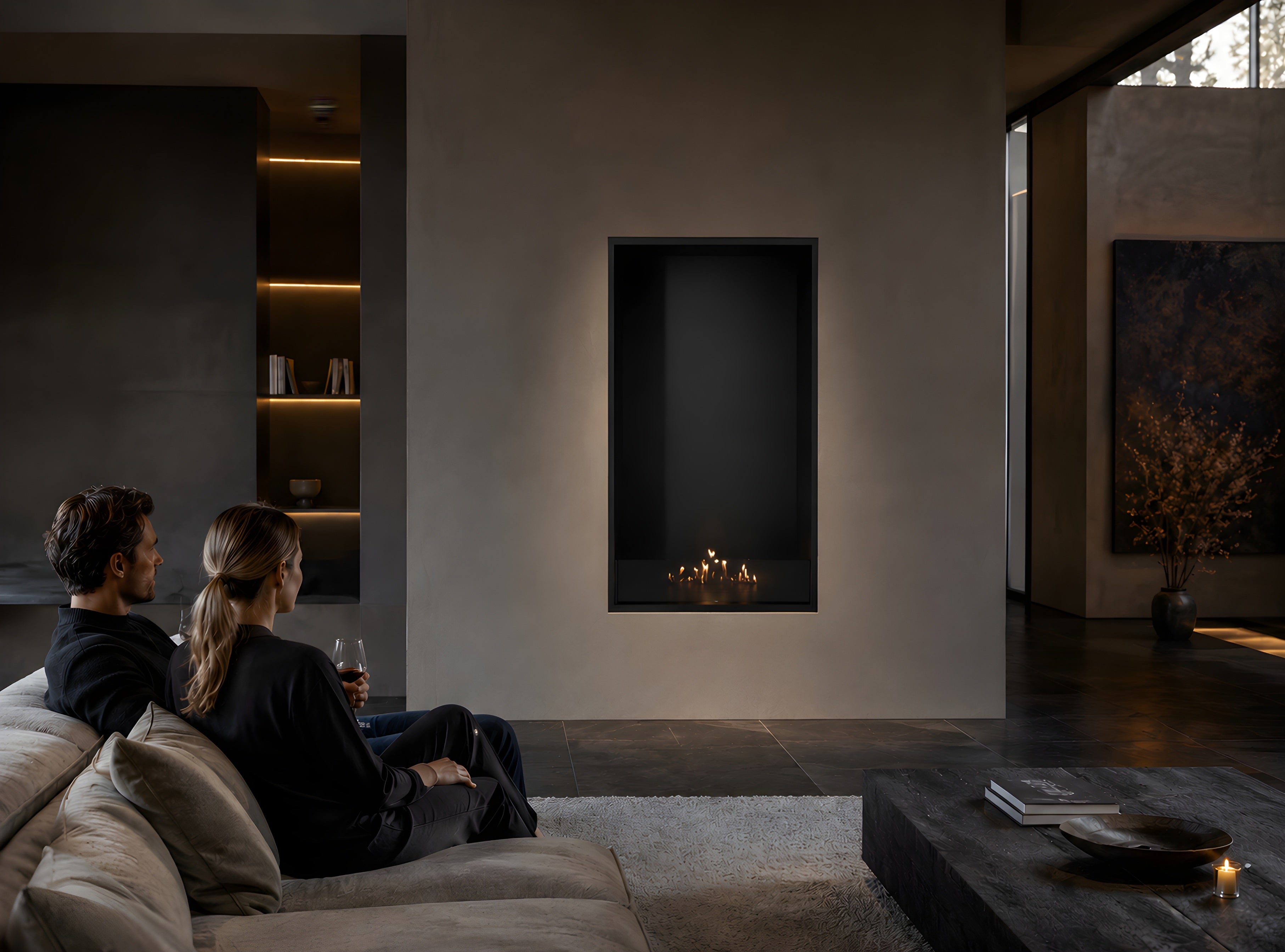 Image of Selected Vertical Fireplace 70 x 140 cm