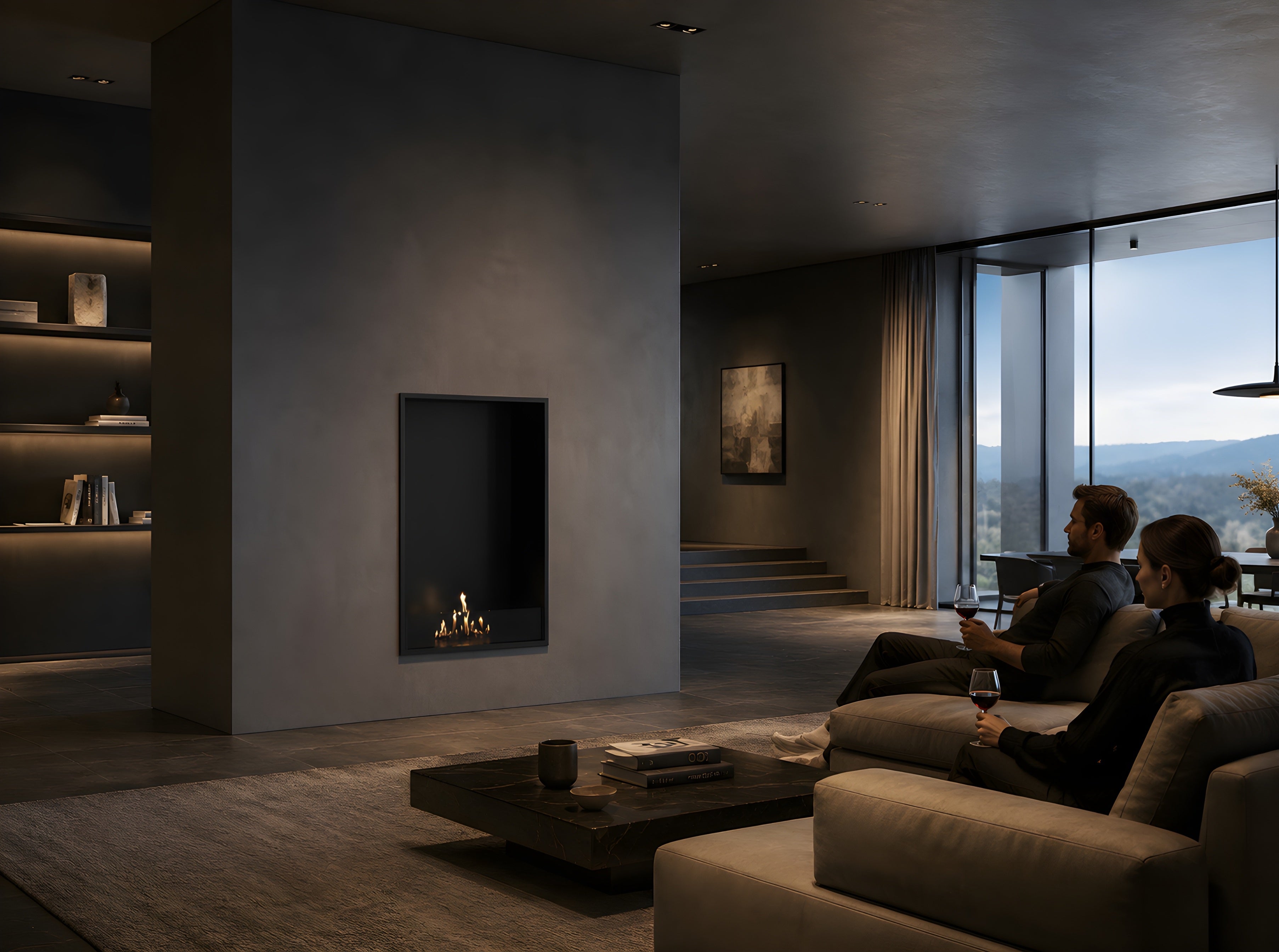 Image of Selected Vertical Fireplace 70 x 140 cm