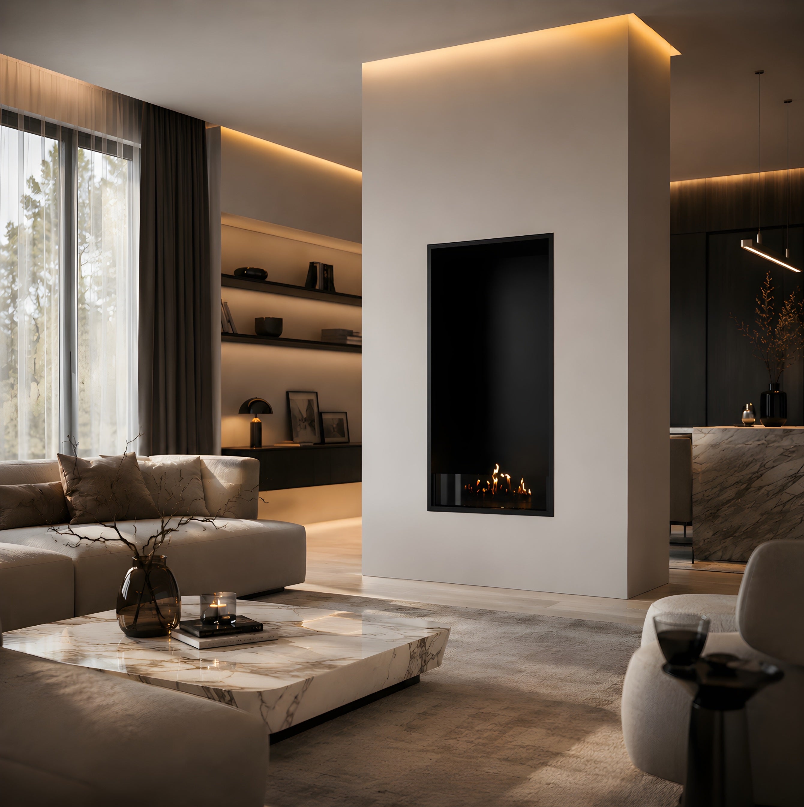 Image of Selected Vertical Fireplace 70 x 160 cm