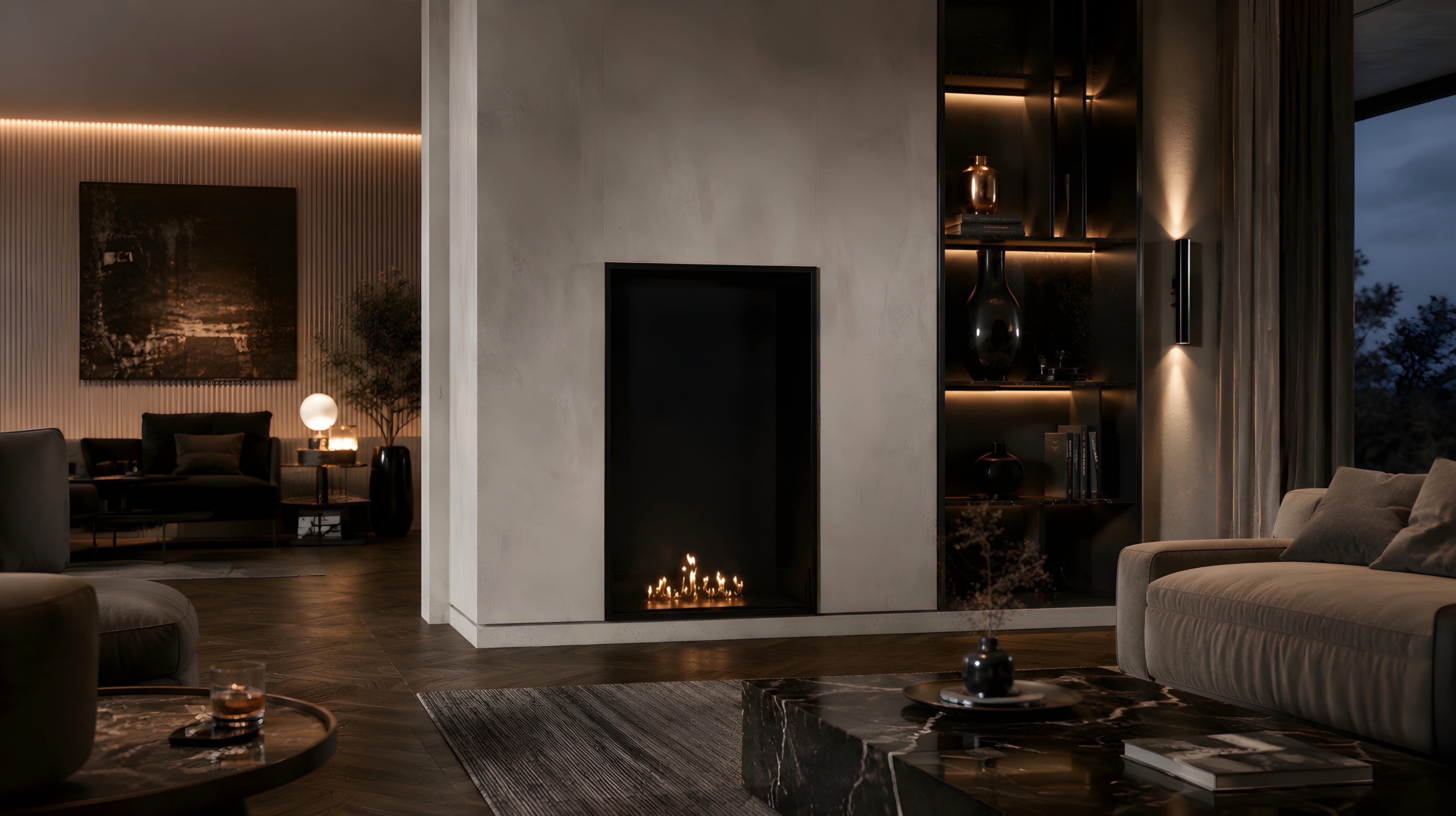 Image of Selected Vertical Fireplace 80 x 140 cm
