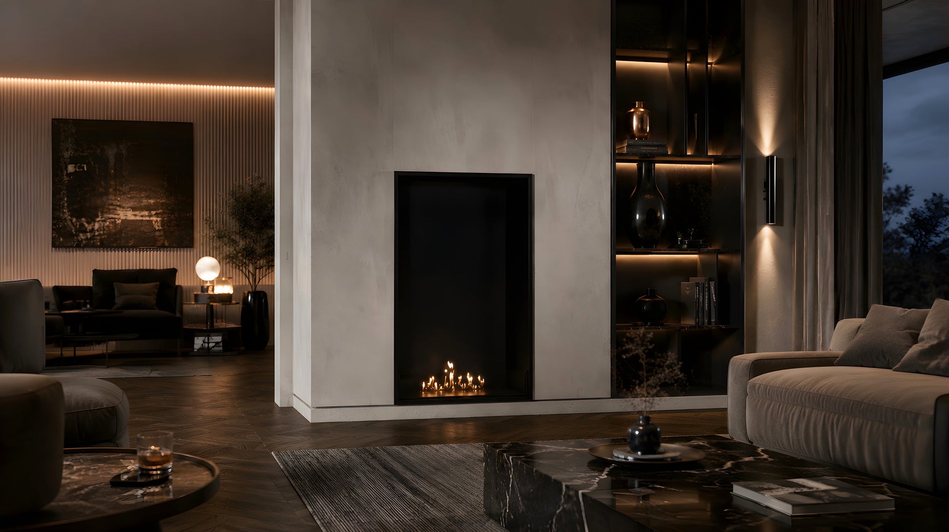 Selected Vertical Fireplace 80 x 140 cm