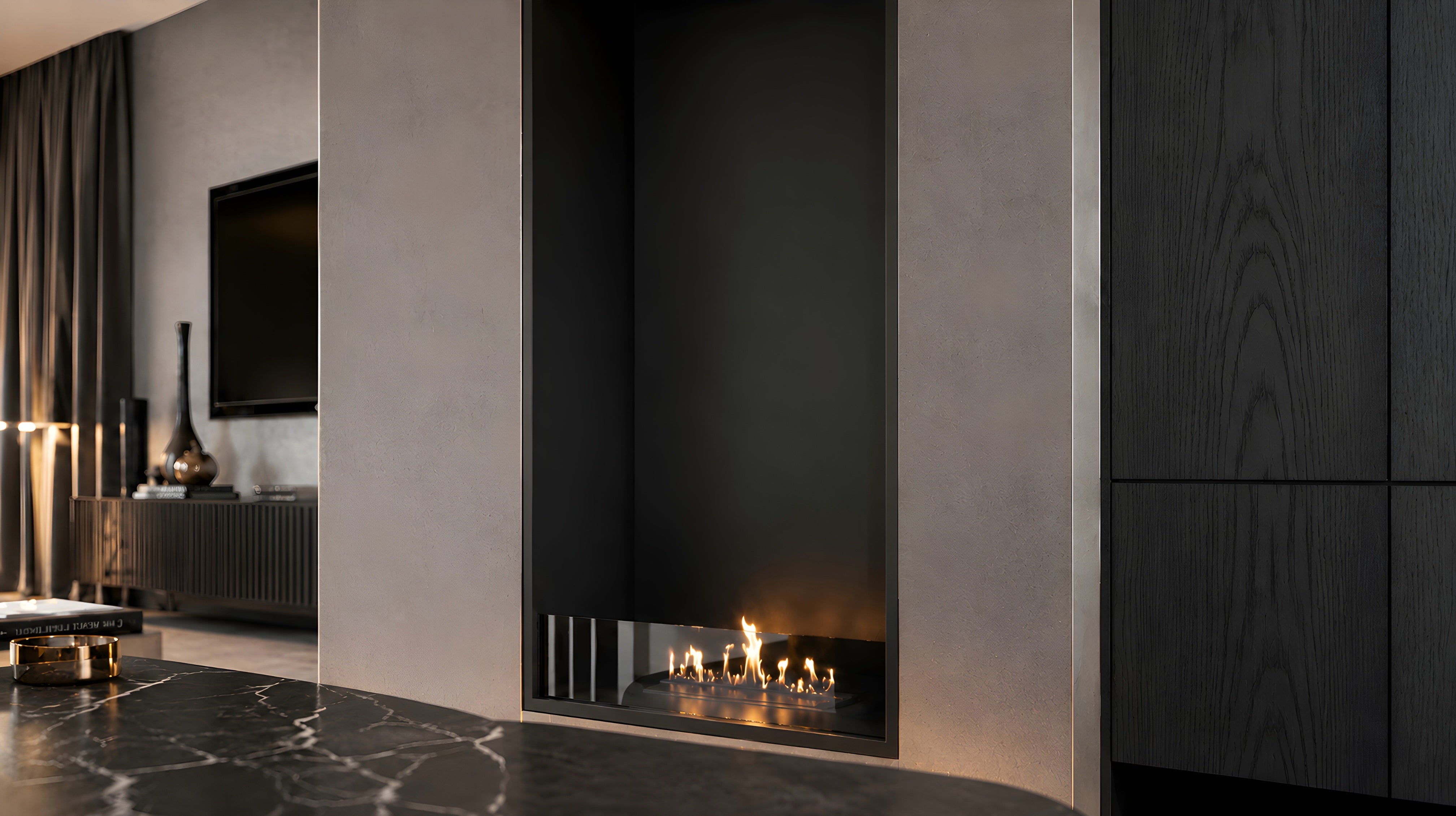 Image of Selected Vertical Fireplace 80 x 160 cm