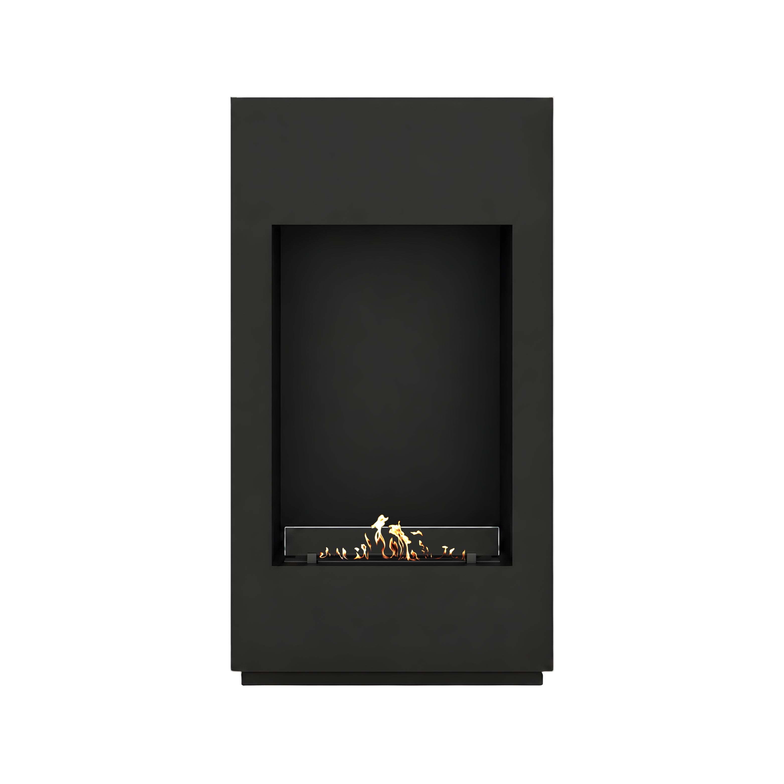 Image of Soho Vertical Freestanding Fireplace Black H120 cm