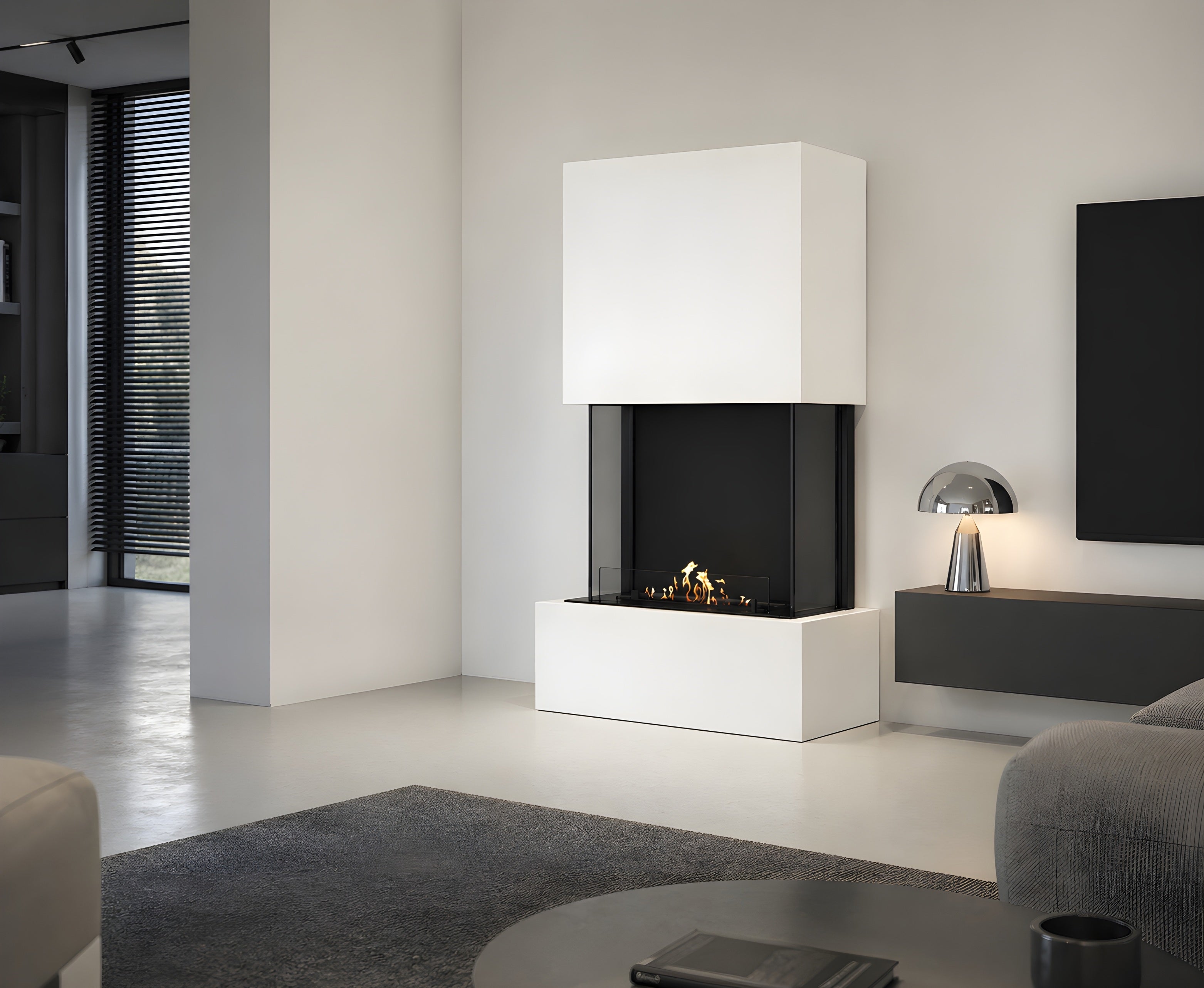 Image of Sure Freestanding Fireplace white H190 cm