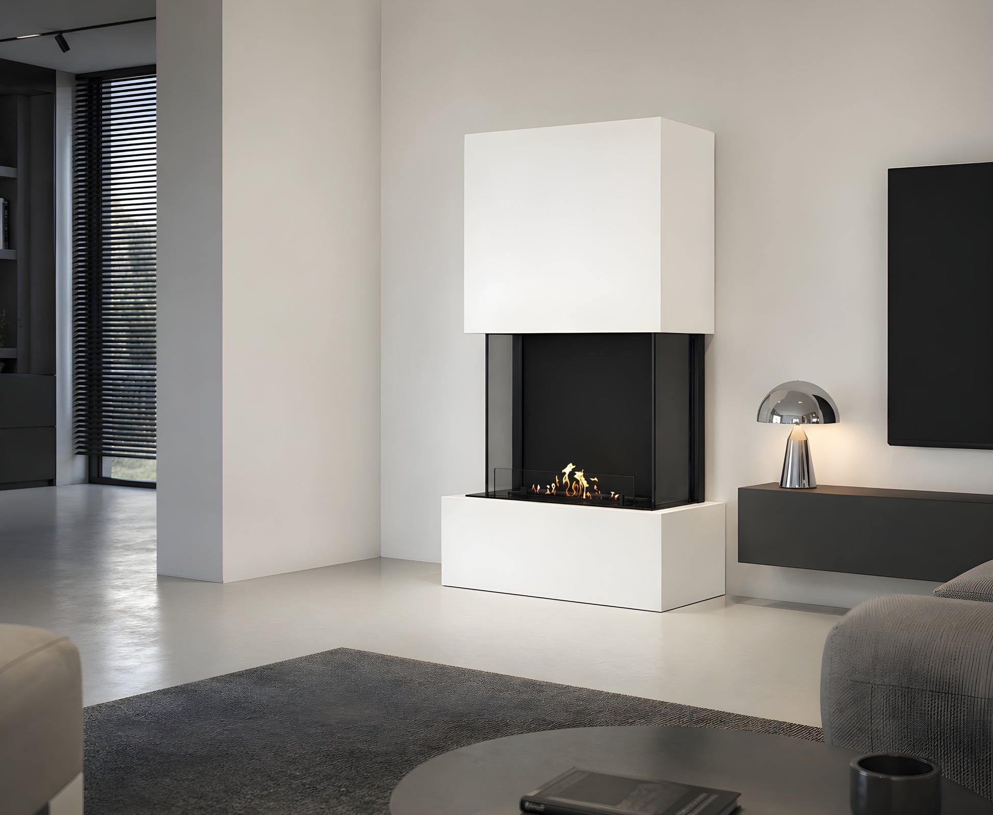 Sure Freestanding Fireplace white H190 cm