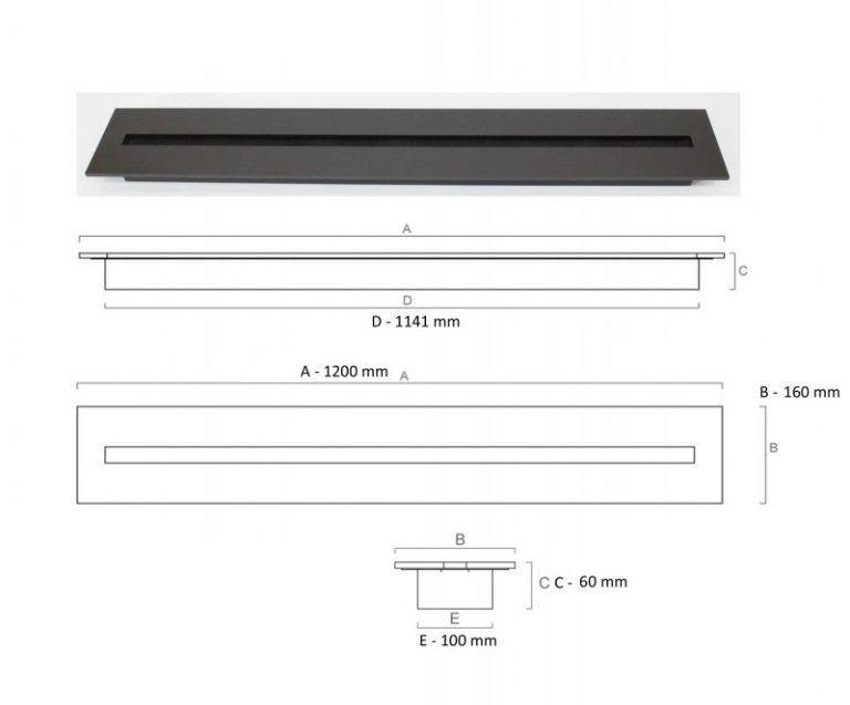 Bio Ethanol Brander 120 CM.