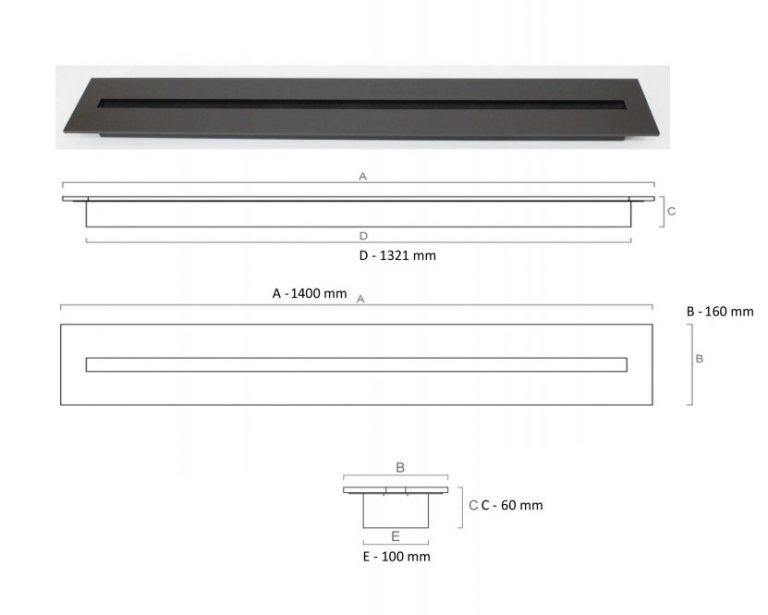 Bio Ethanol Brander 140 CM.