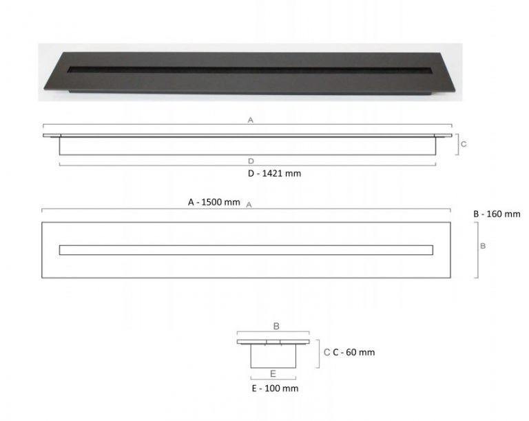 Bio Ethanol Brander 150 CM.