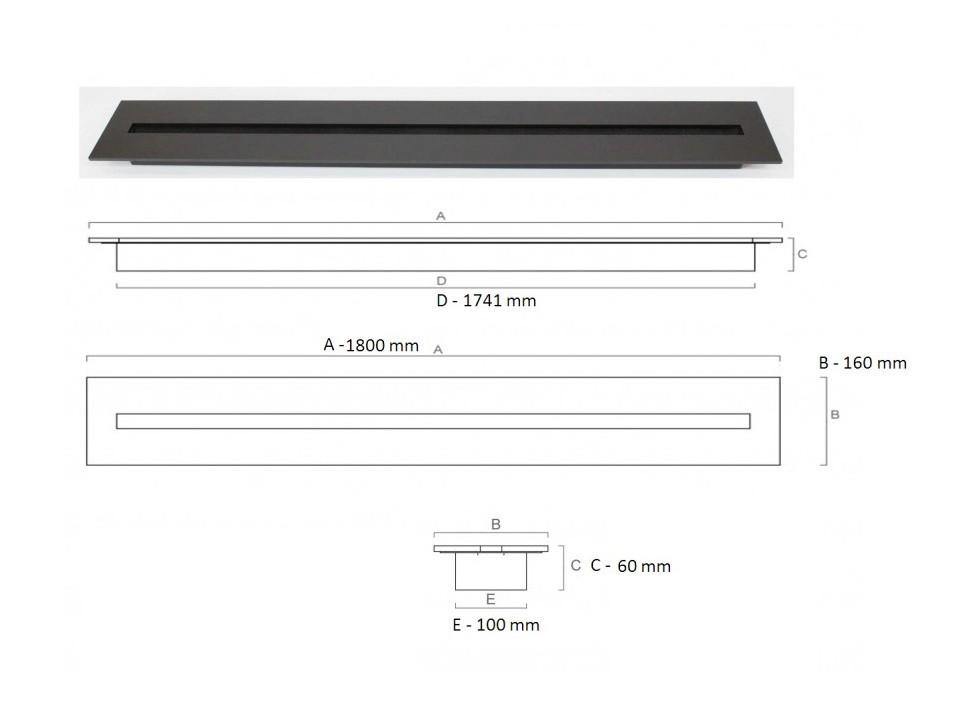 Bio Ethanol Brander 180 CM.