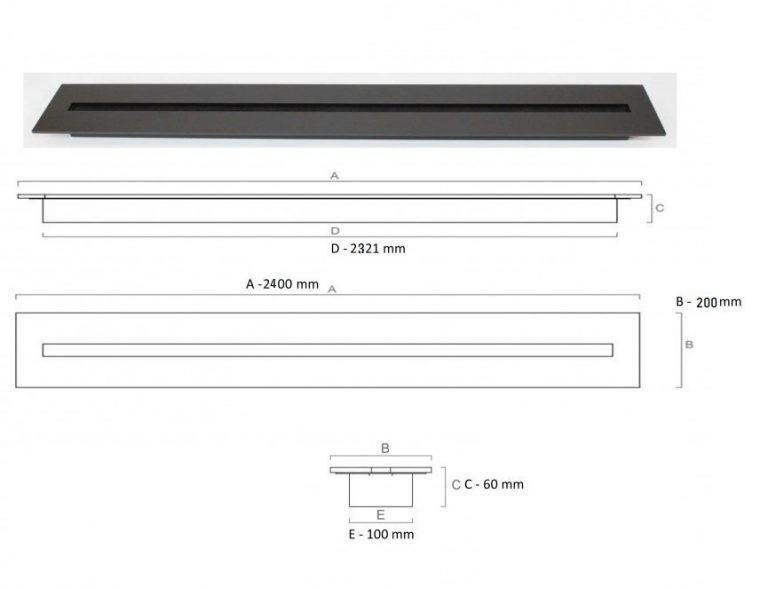 Bio Ethanol Brander 240 CM.