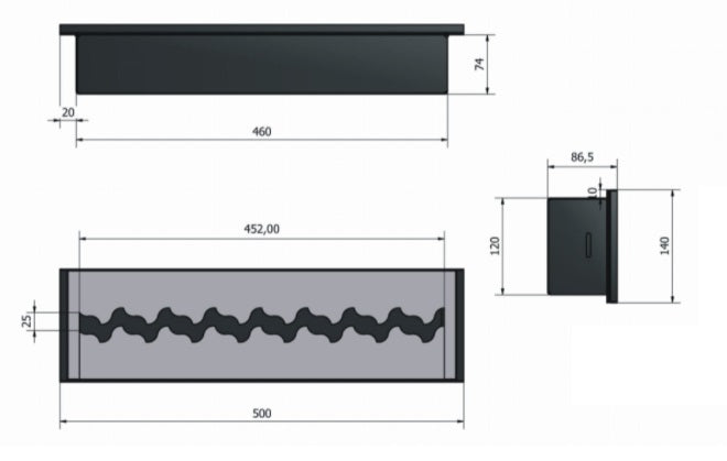 Bio Ethanol PRO Zigzag Burner 50 CM