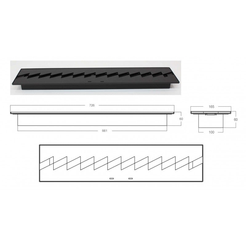 Bio Ethanol Zigzag Burner 72 CM