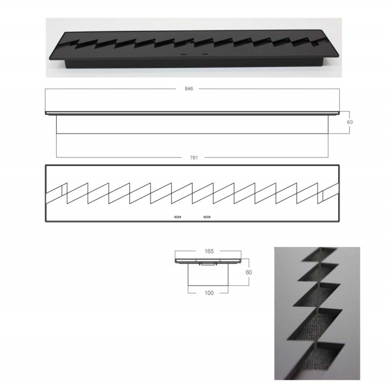 Bio Ethanol Zigzag Burner 84 CM